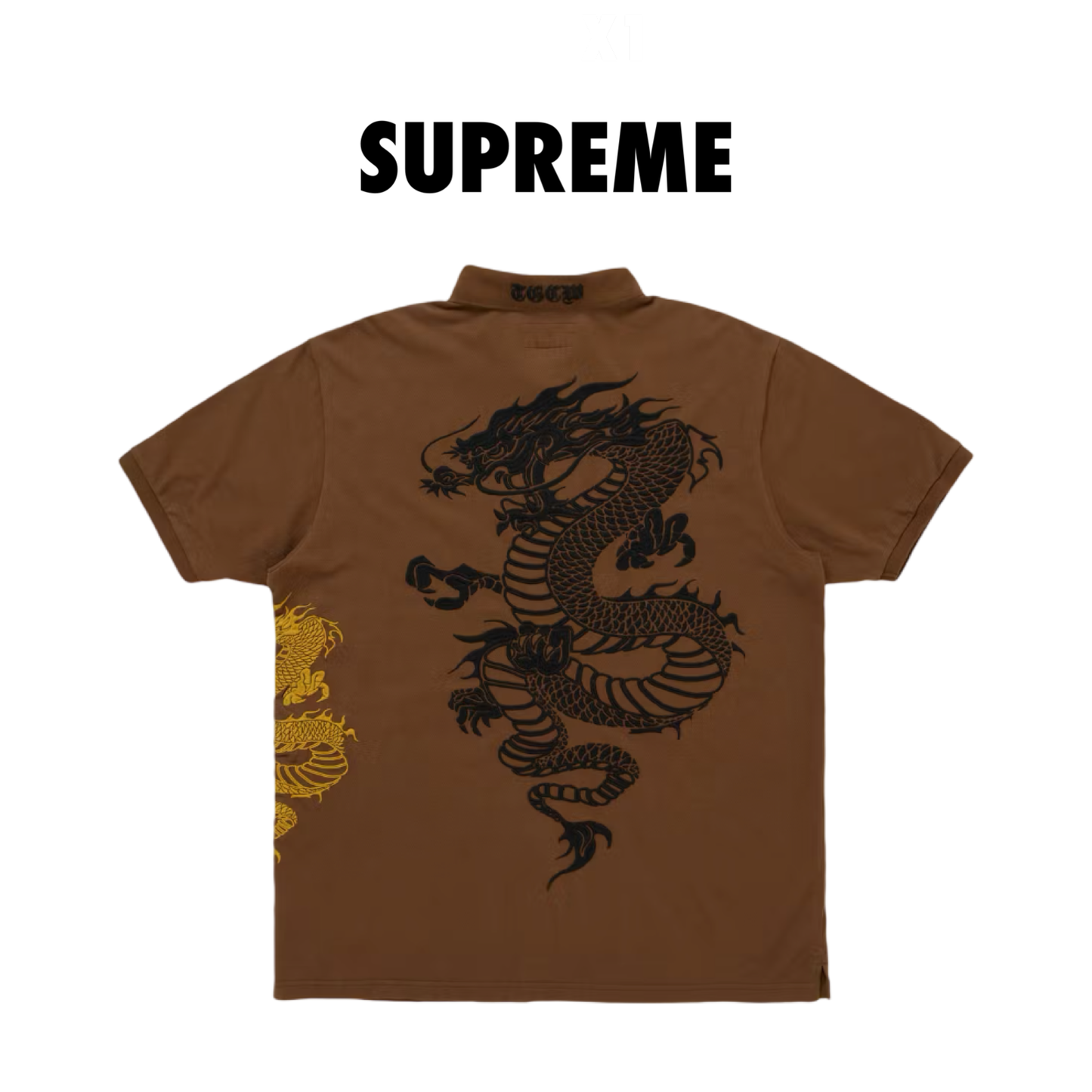 Supreme The Great China Wall Dragon Polo Brown