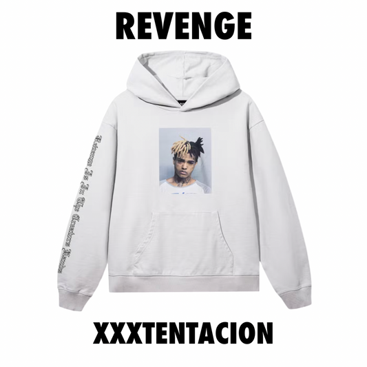 Revenge XXXTentacion Mugshot Hoodie Cement Grey