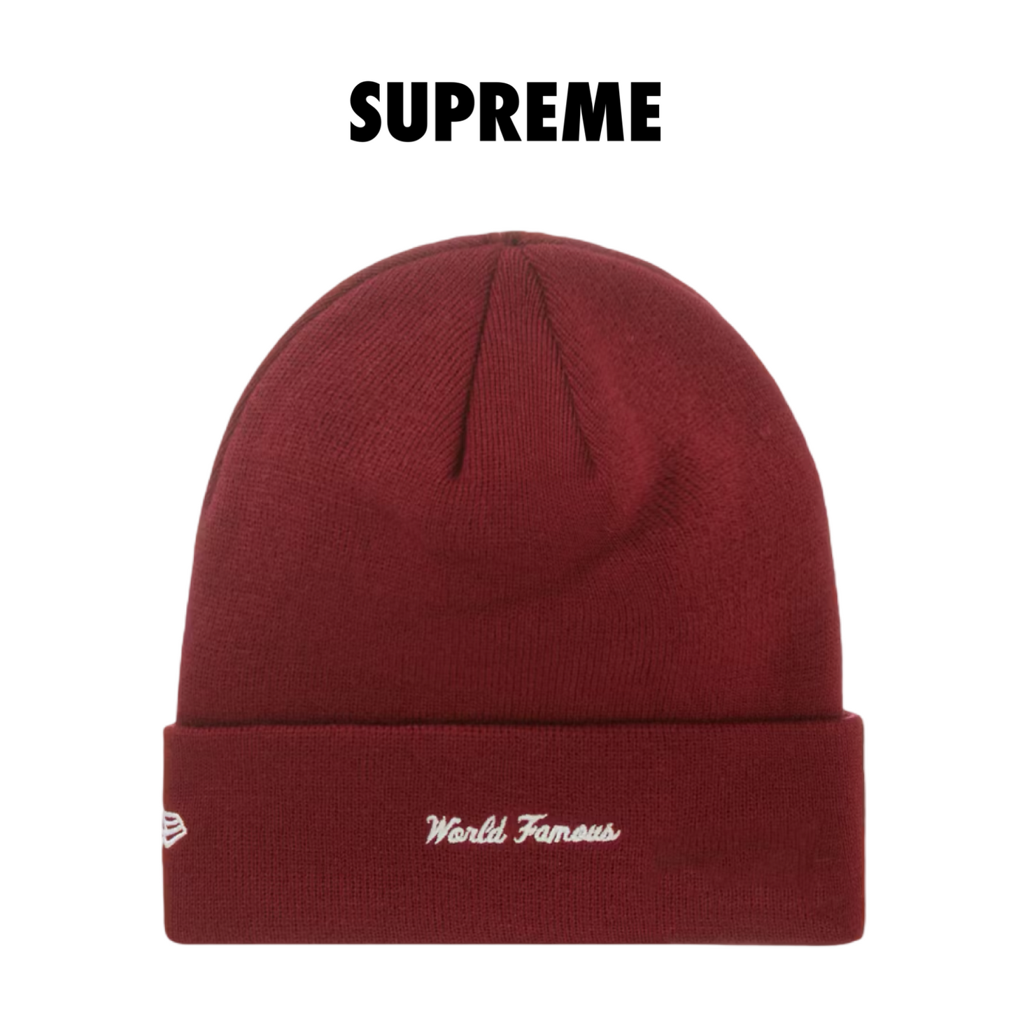 Supreme New Era Box Logo Beanie (FW22) Cardinal