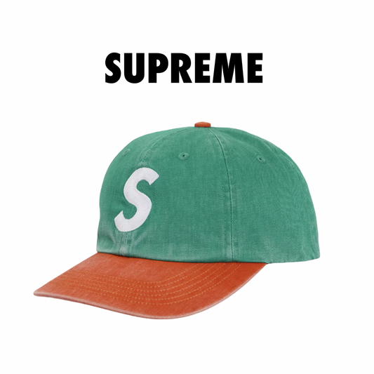Supreme Pigment Coated 2-Tone S Logo 6-Panel Green