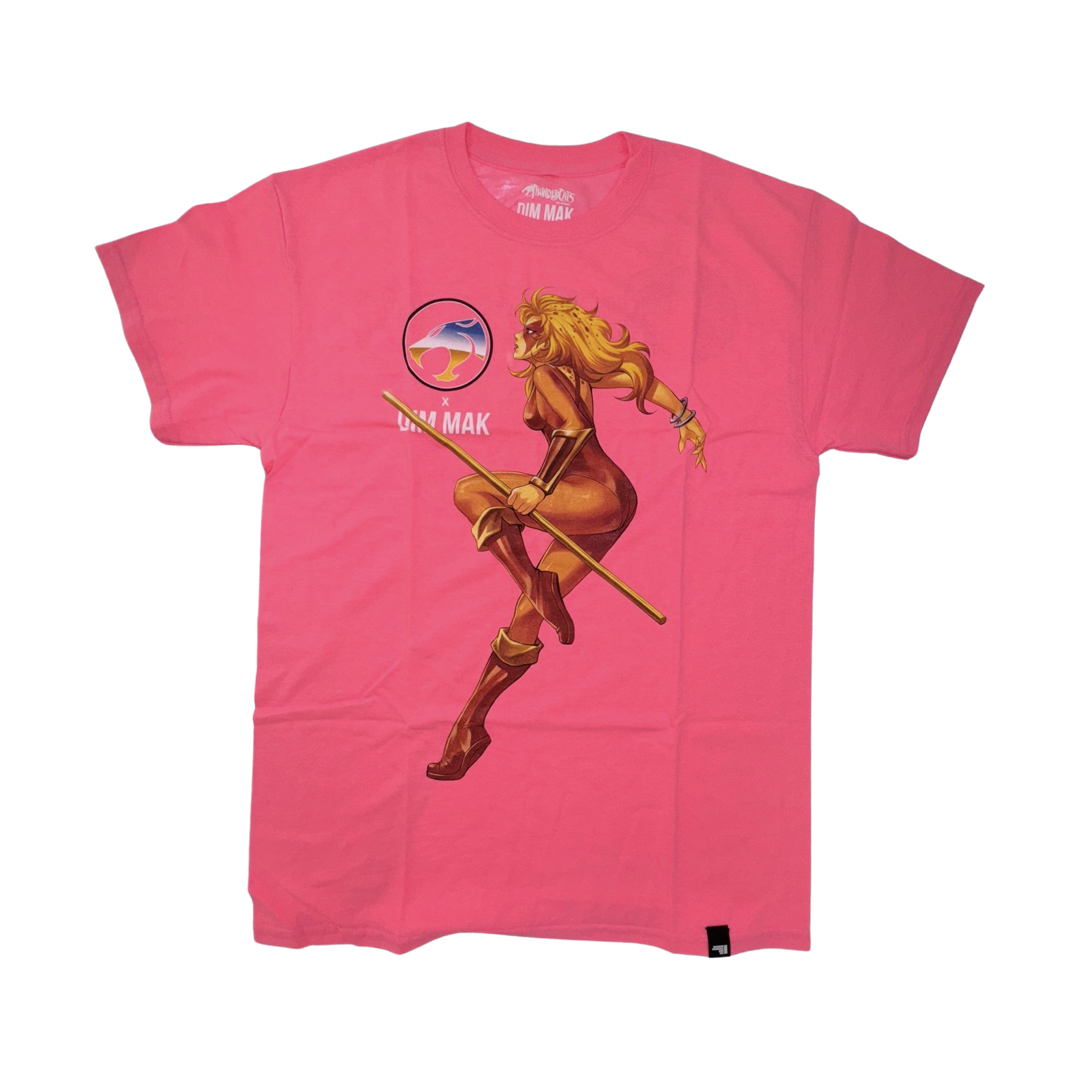 Thundercats x Dim Mak Cheetara 2021 tee pink