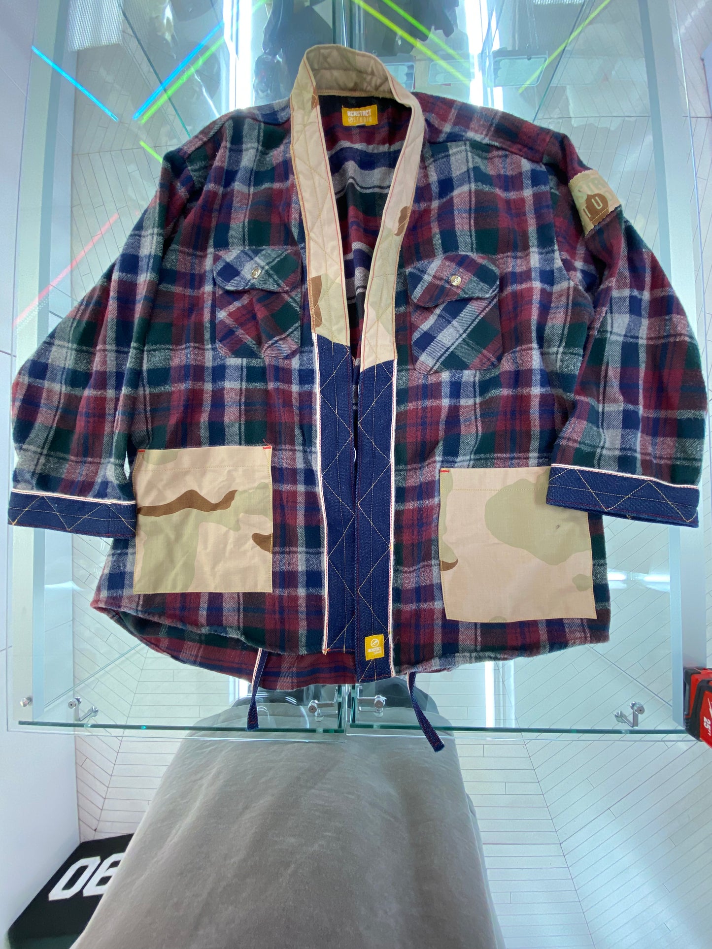 RCNSTRCT Studios LA Denim + Camo Flannel Kimono