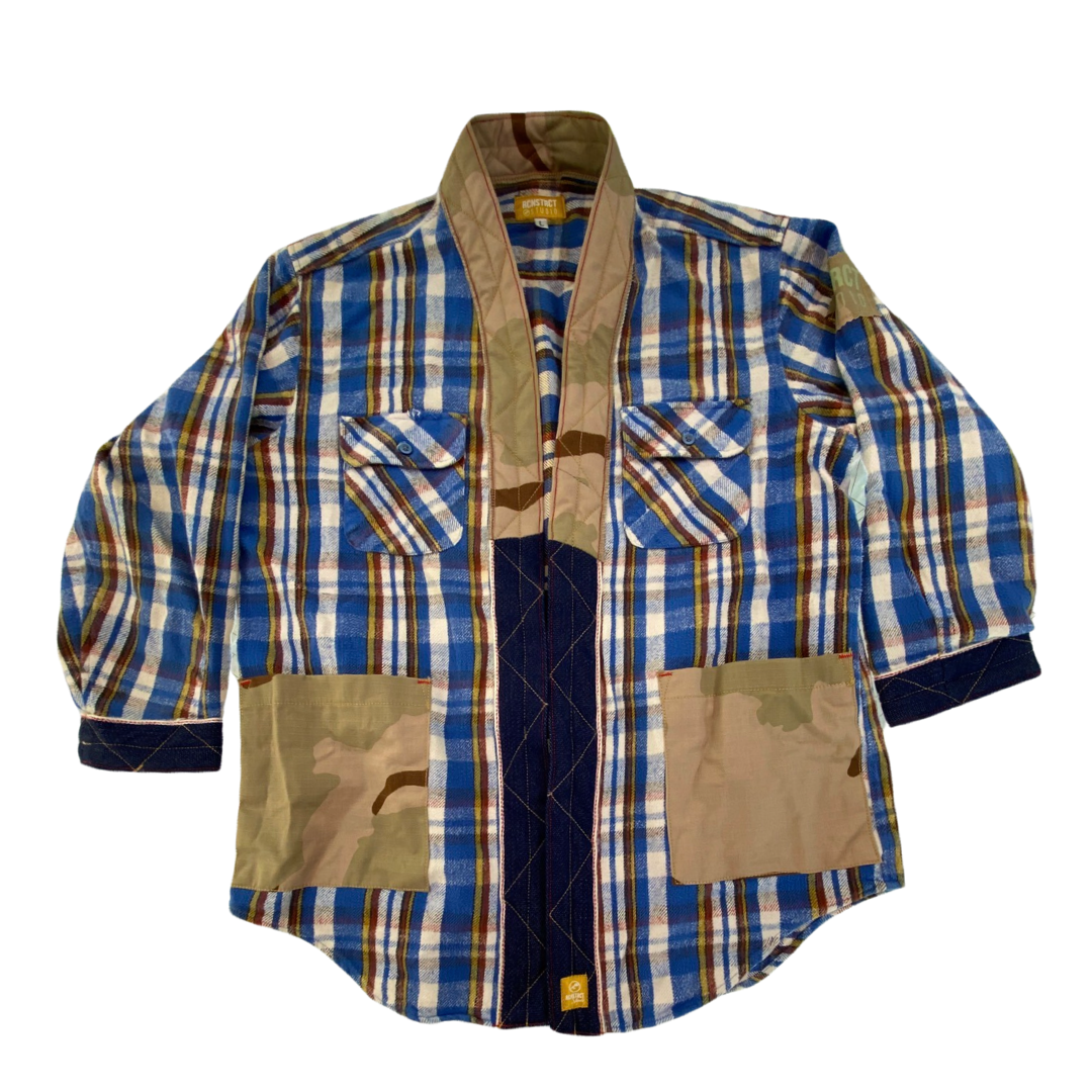 RCNSTRCT Studios LA Denim + Camo Flannel Kimono