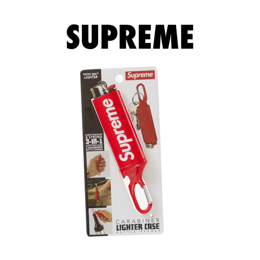 Supreme Lighter Case Carabiner red