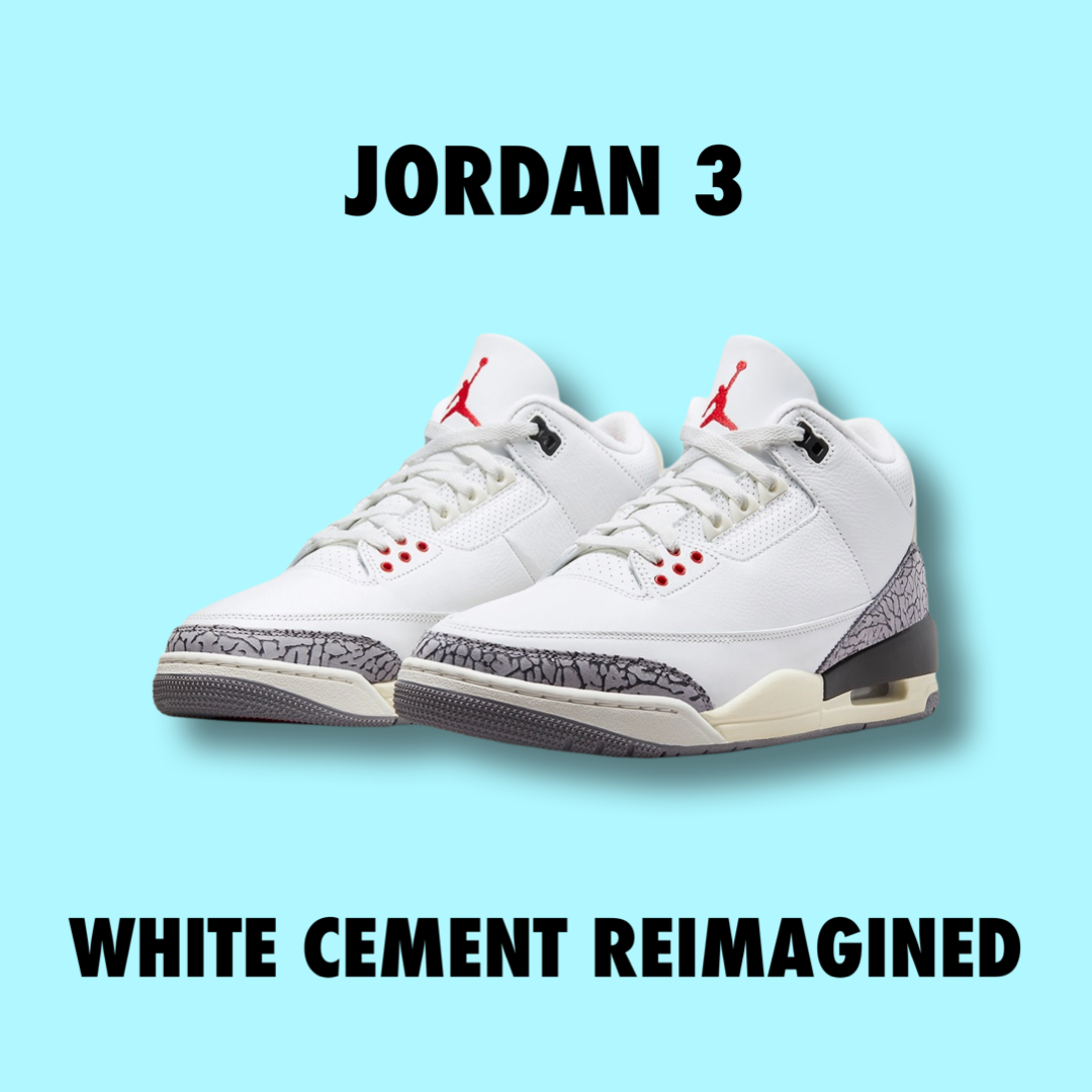 Air jordan cement 3 white sales