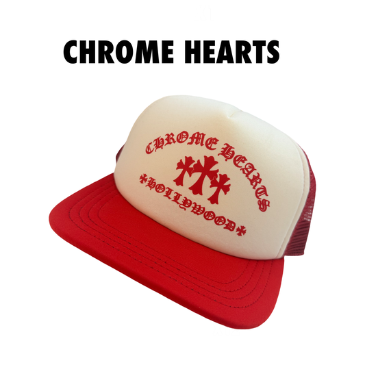Chrome Hearts King Taco Trucker Hat red white