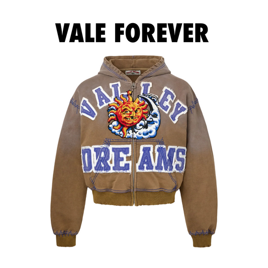 Vale Forever Sunny  Zip Up Hoodie brown