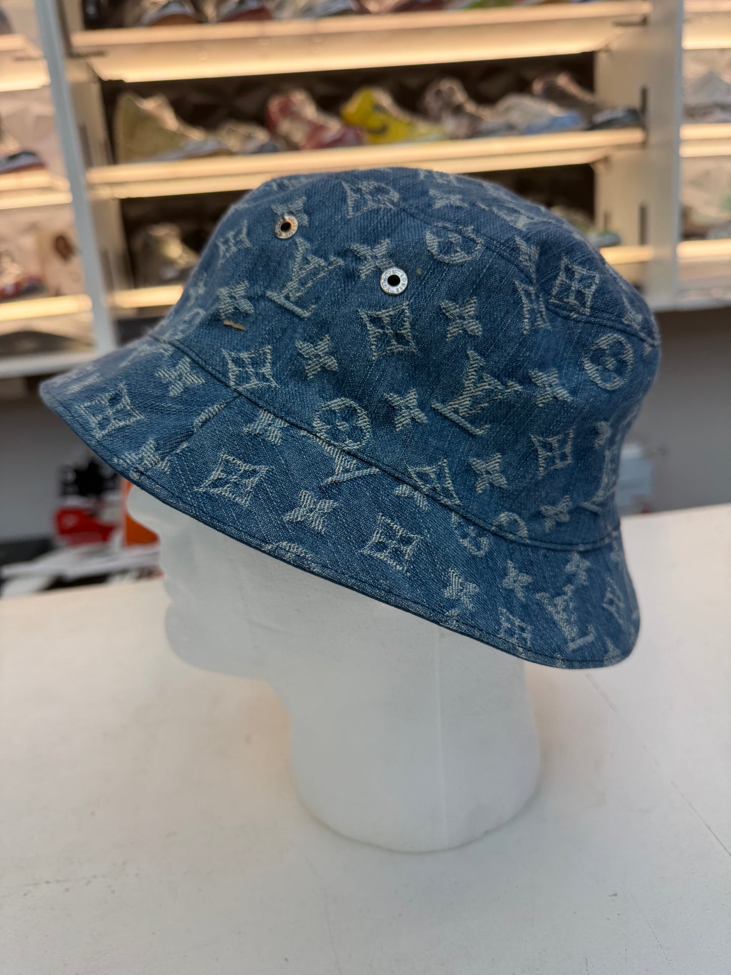Louis Vuitton Denim Monogram Reversible Bucket Hat – Size 62xm