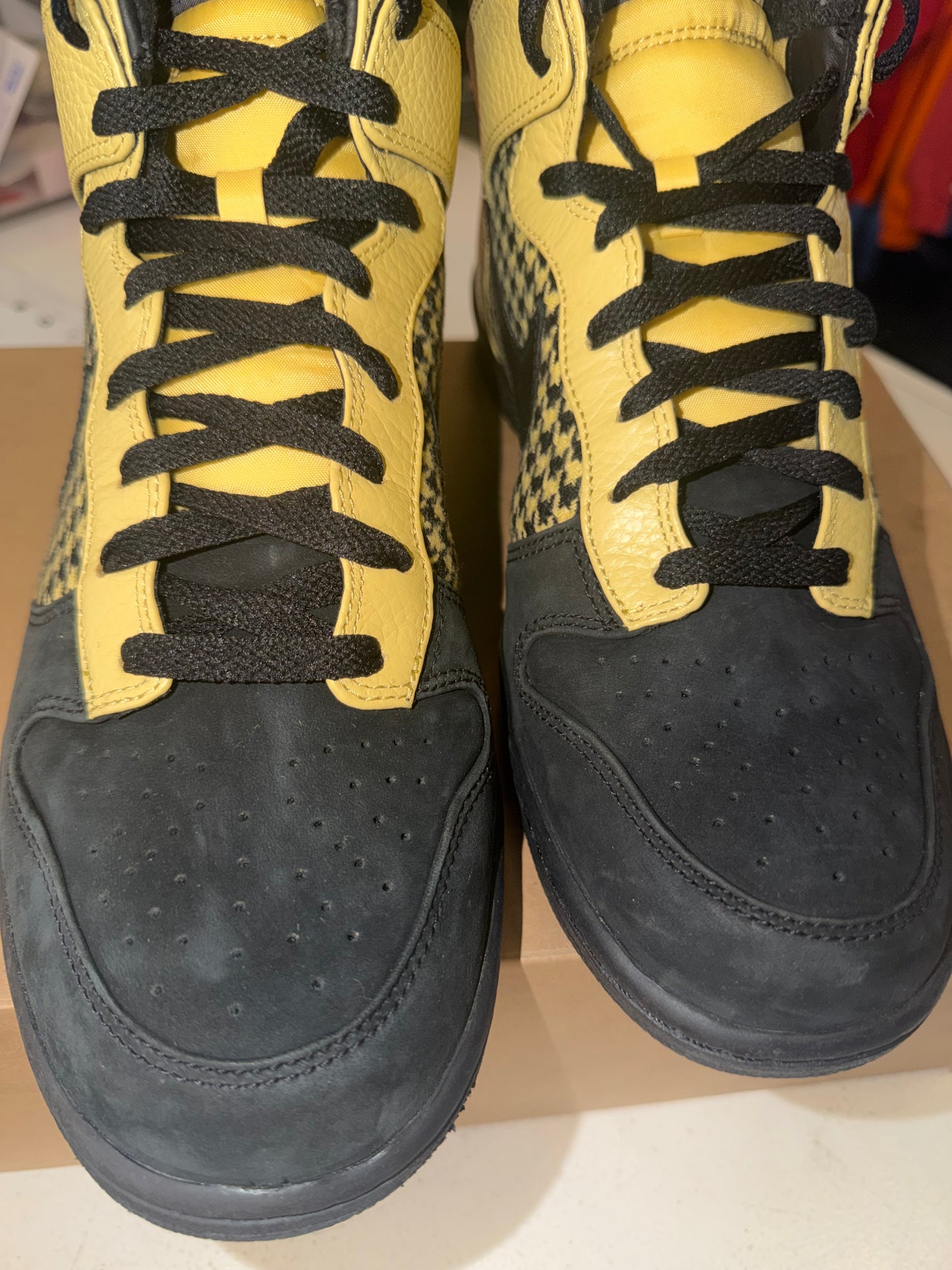 Nike Dunk High Premium Black Houndstooth Gold 2008