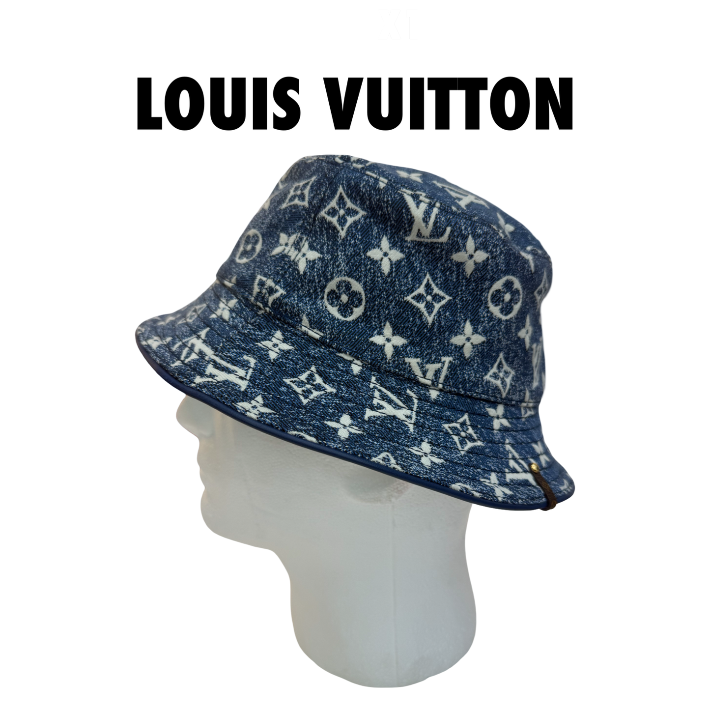 Louis Vuitton Denim Monogram Reversible Bucket Hat – Size m medium