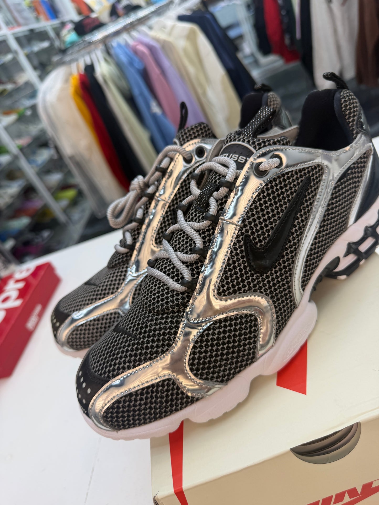 Nike Air Zoom Spiridon Cage 2 Stussy Pure Platinum