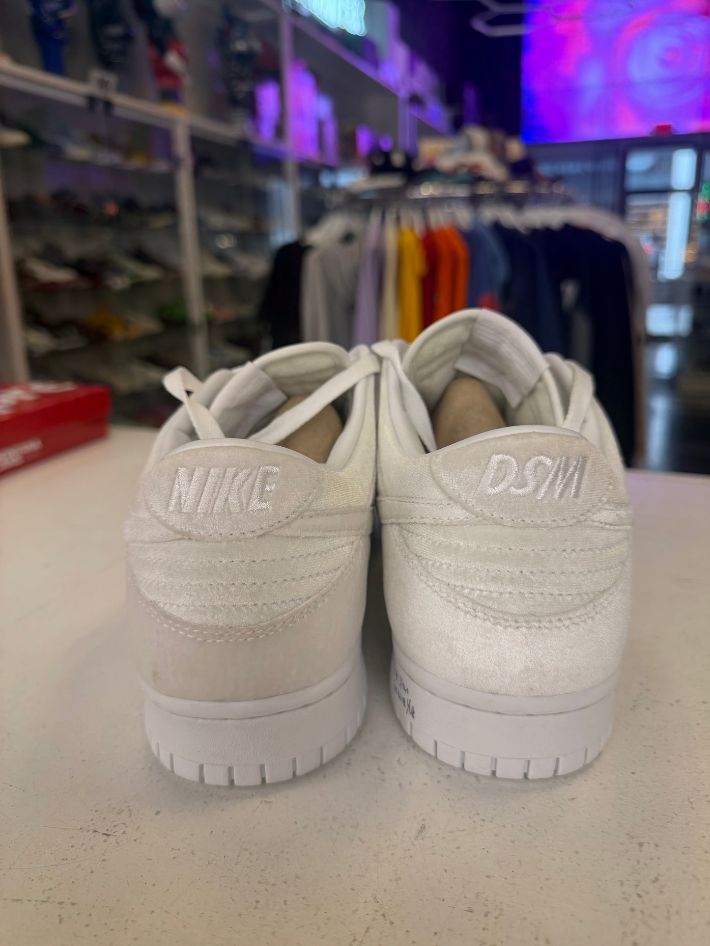 Nike Dunk Low Dover Street Market Triple White Velvet