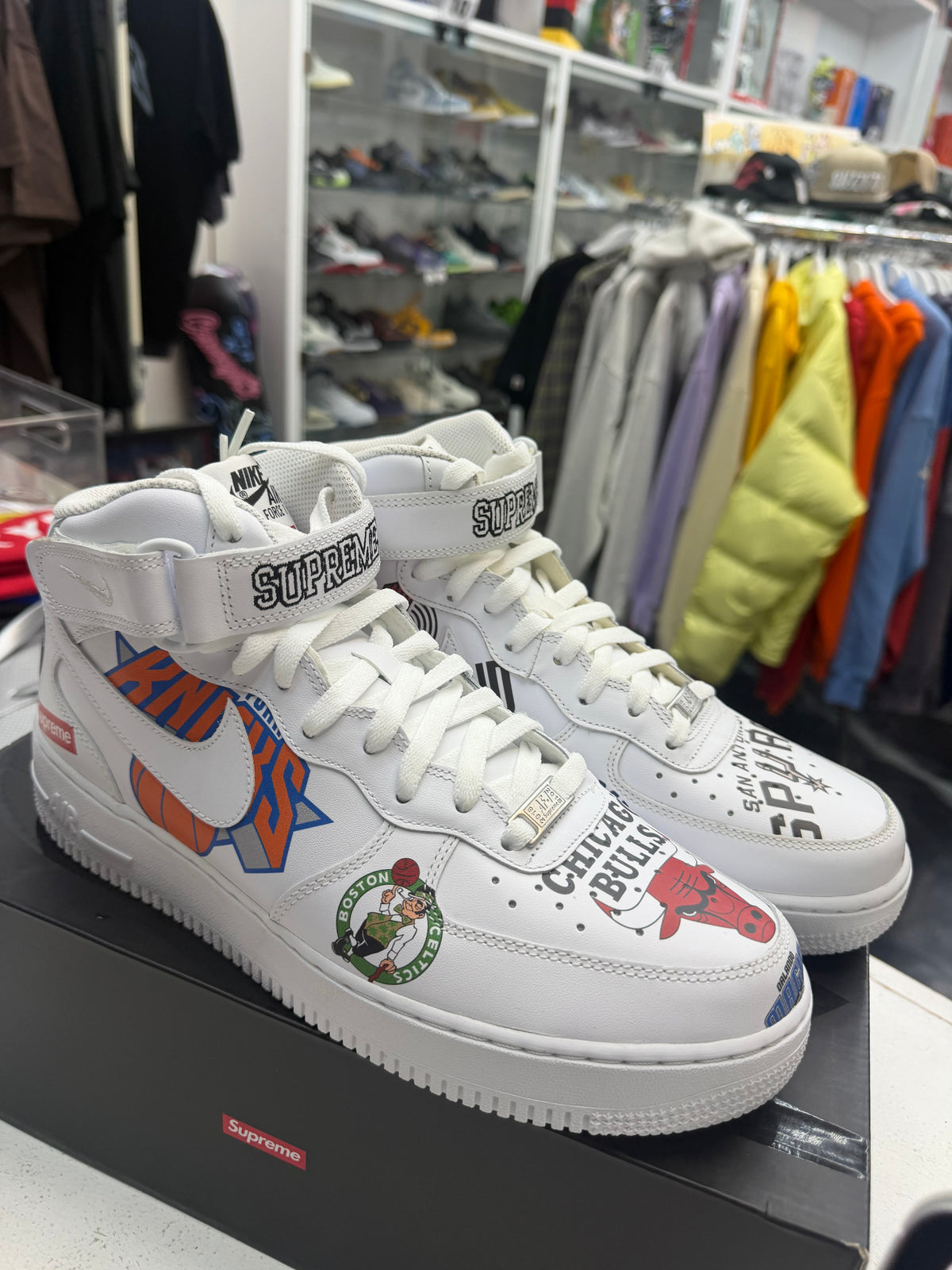 Nike Air Force 1 Mid Supreme NBA white 2018