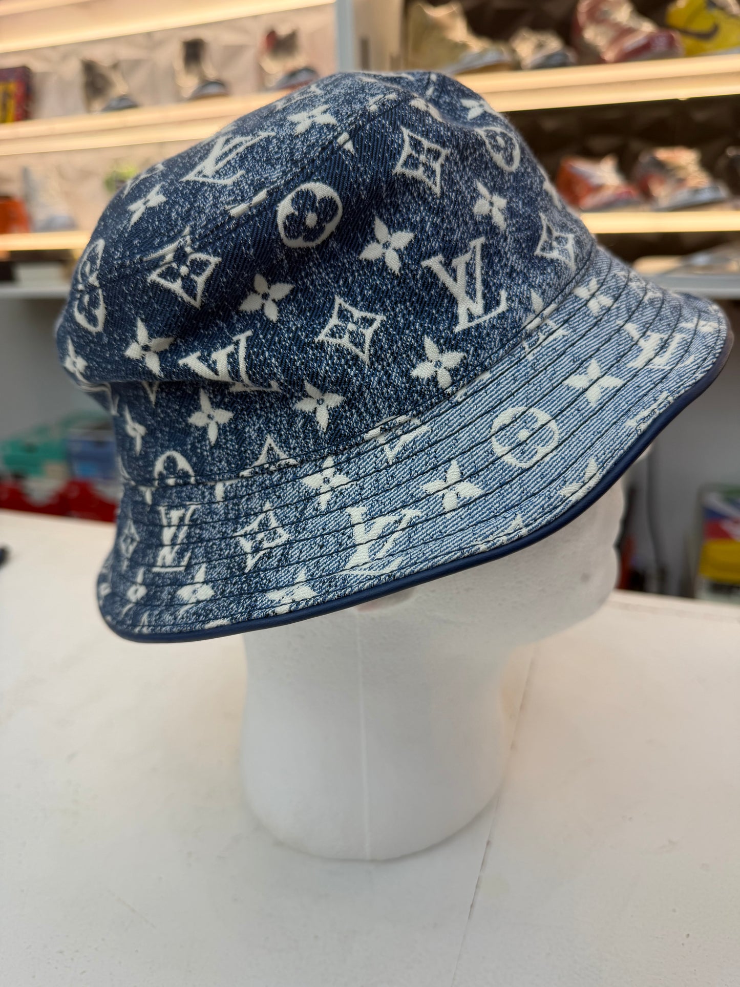 Louis Vuitton Denim Monogram Reversible Bucket Hat – Size m medium