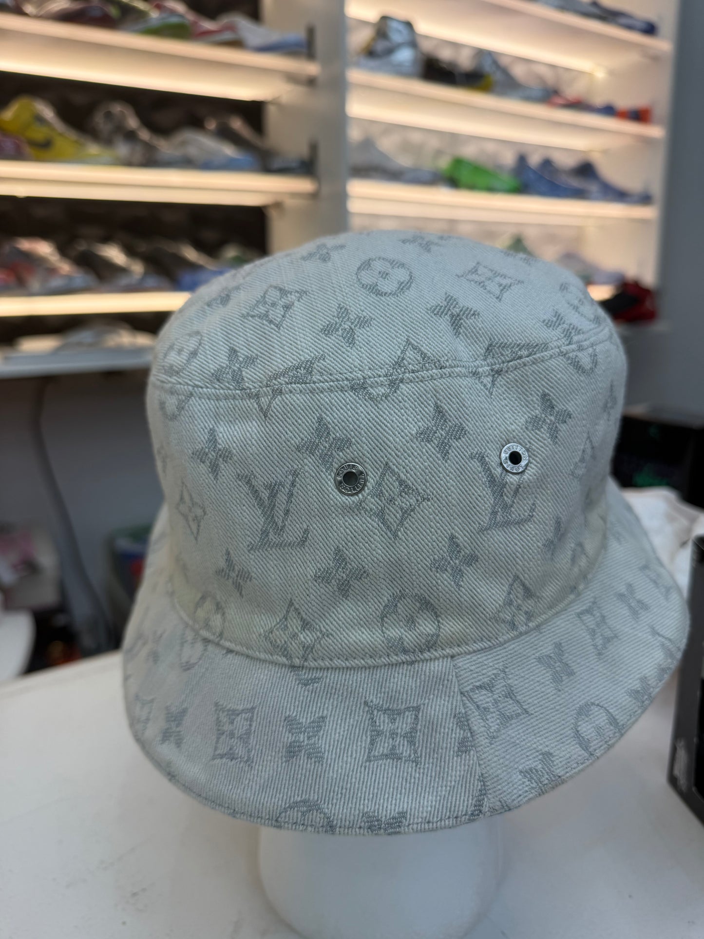 Louis Vuitton Denim Monogram Reversible Bucket Hat – Size 60