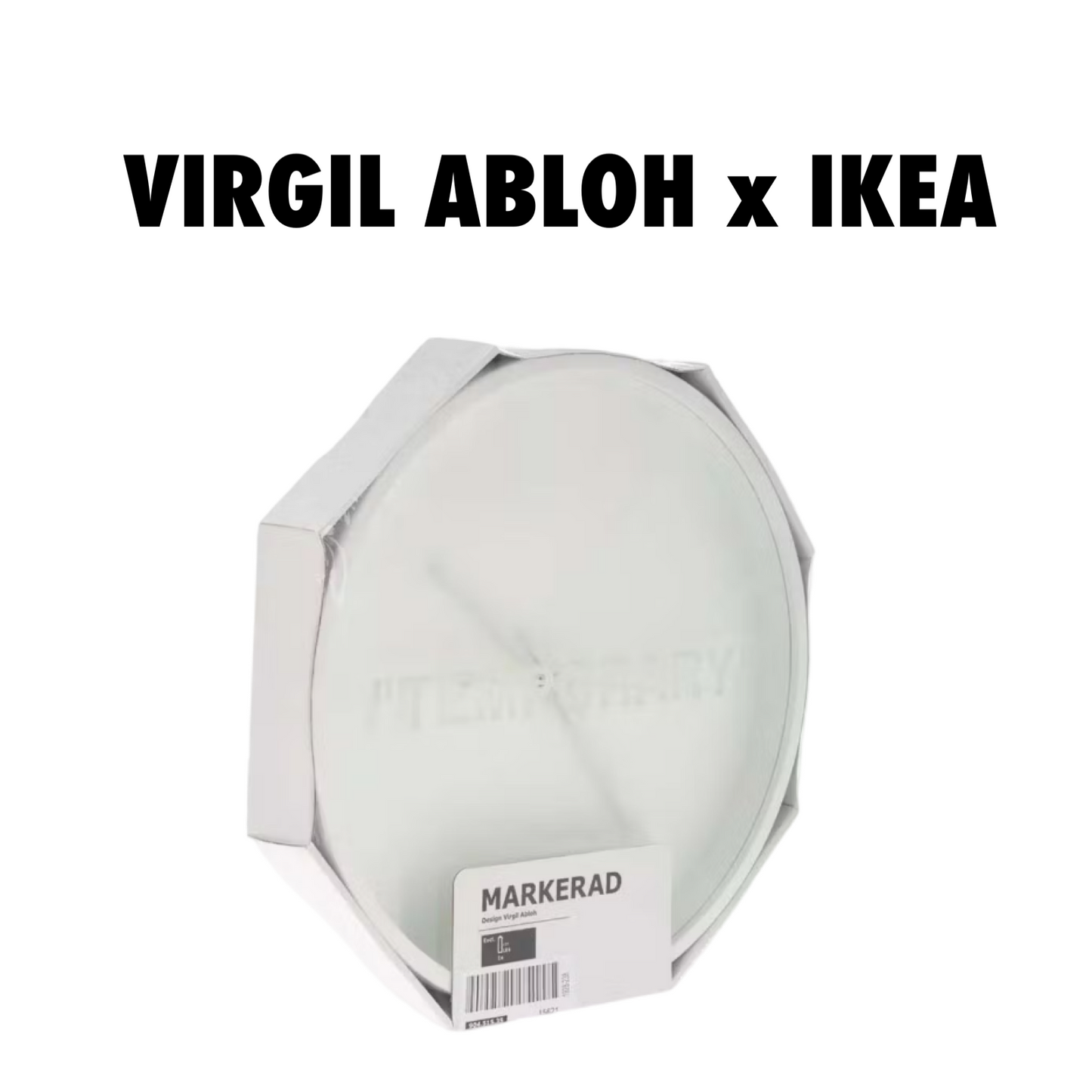 Virgil Abloh x IKEA MARKERAD "TEMPORARY" Wall Clock