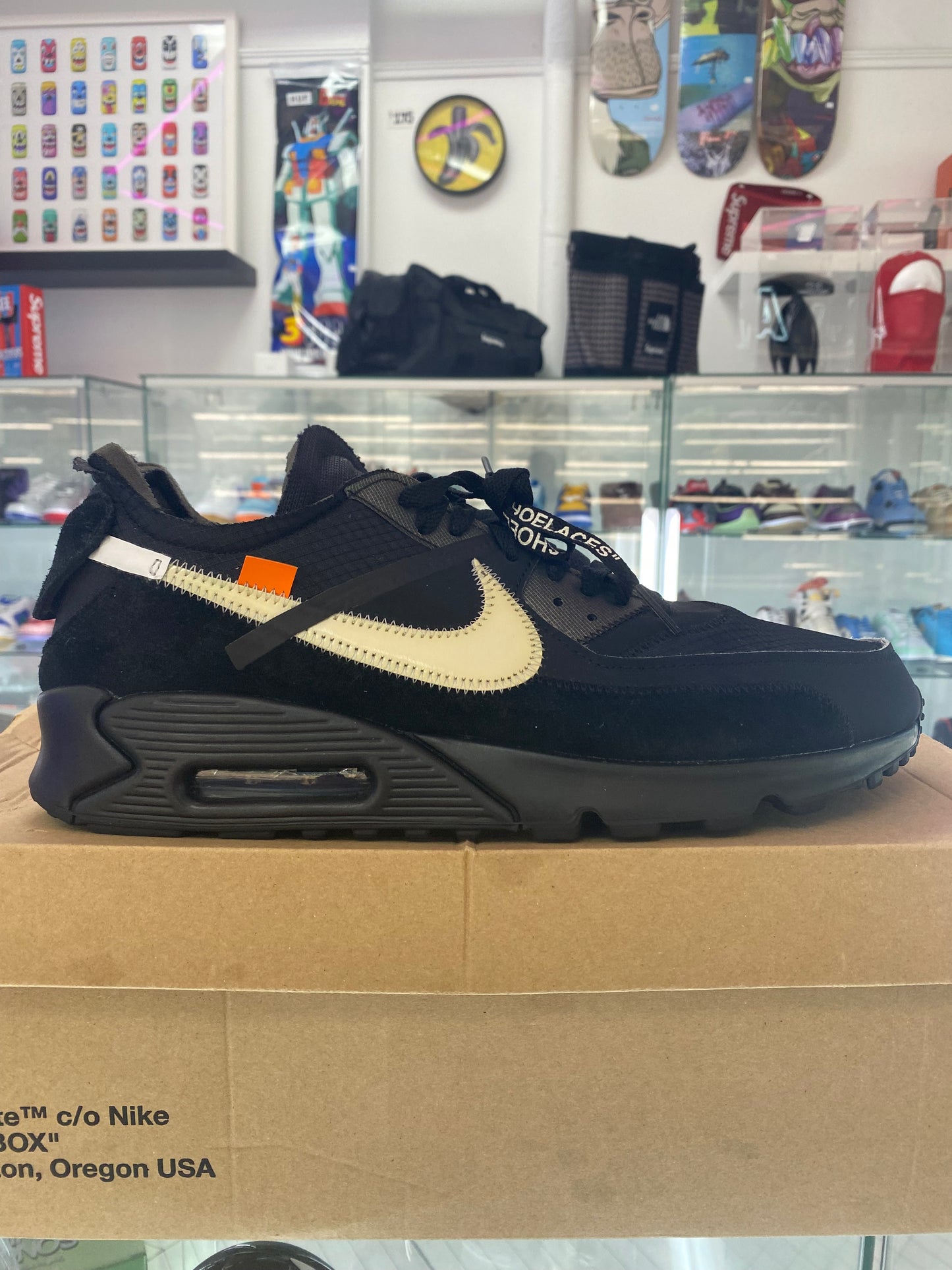 Size 13 - Nike Air Max 90 x OFF-WHITE Black 2019 Worn Very Nice