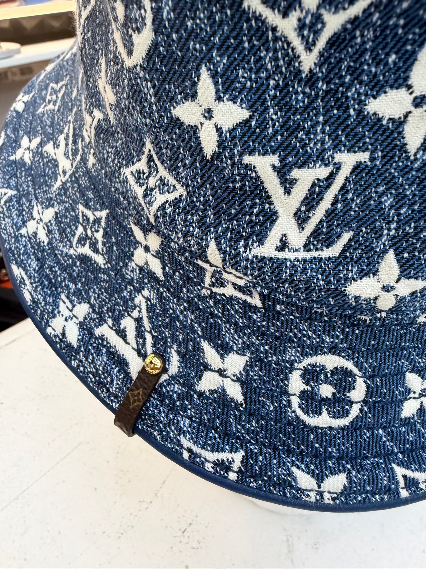 Louis Vuitton Denim Monogram Reversible Bucket Hat – Size m medium