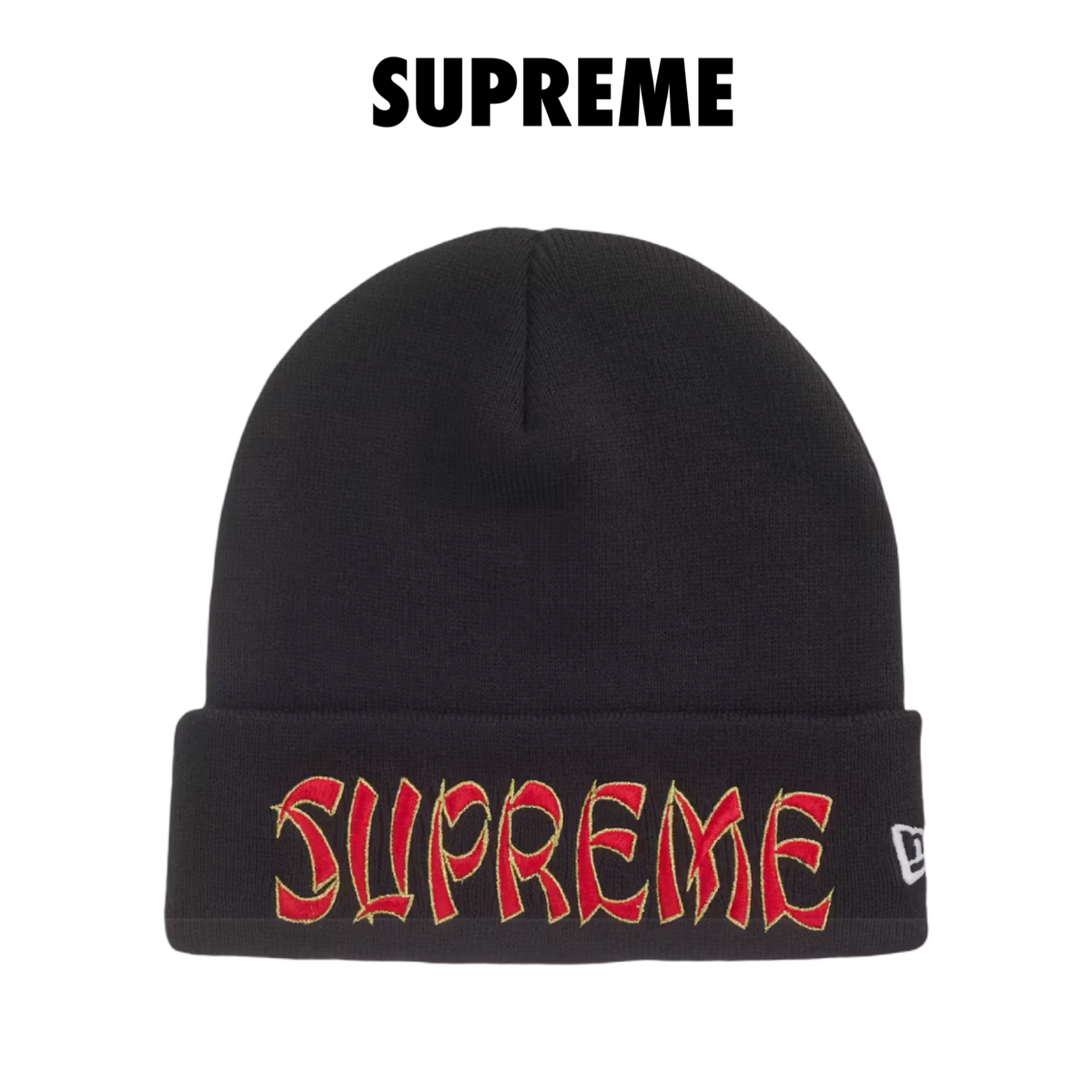 Supreme New Era Action Beanie black