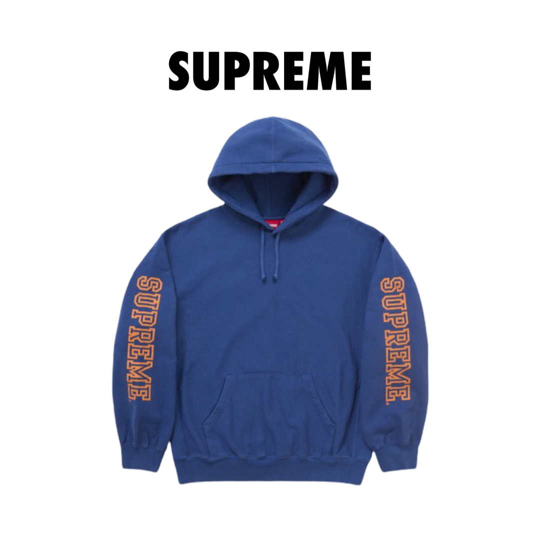 Supreme Collegiate Sleeve
Hooded Sweatshirt blue