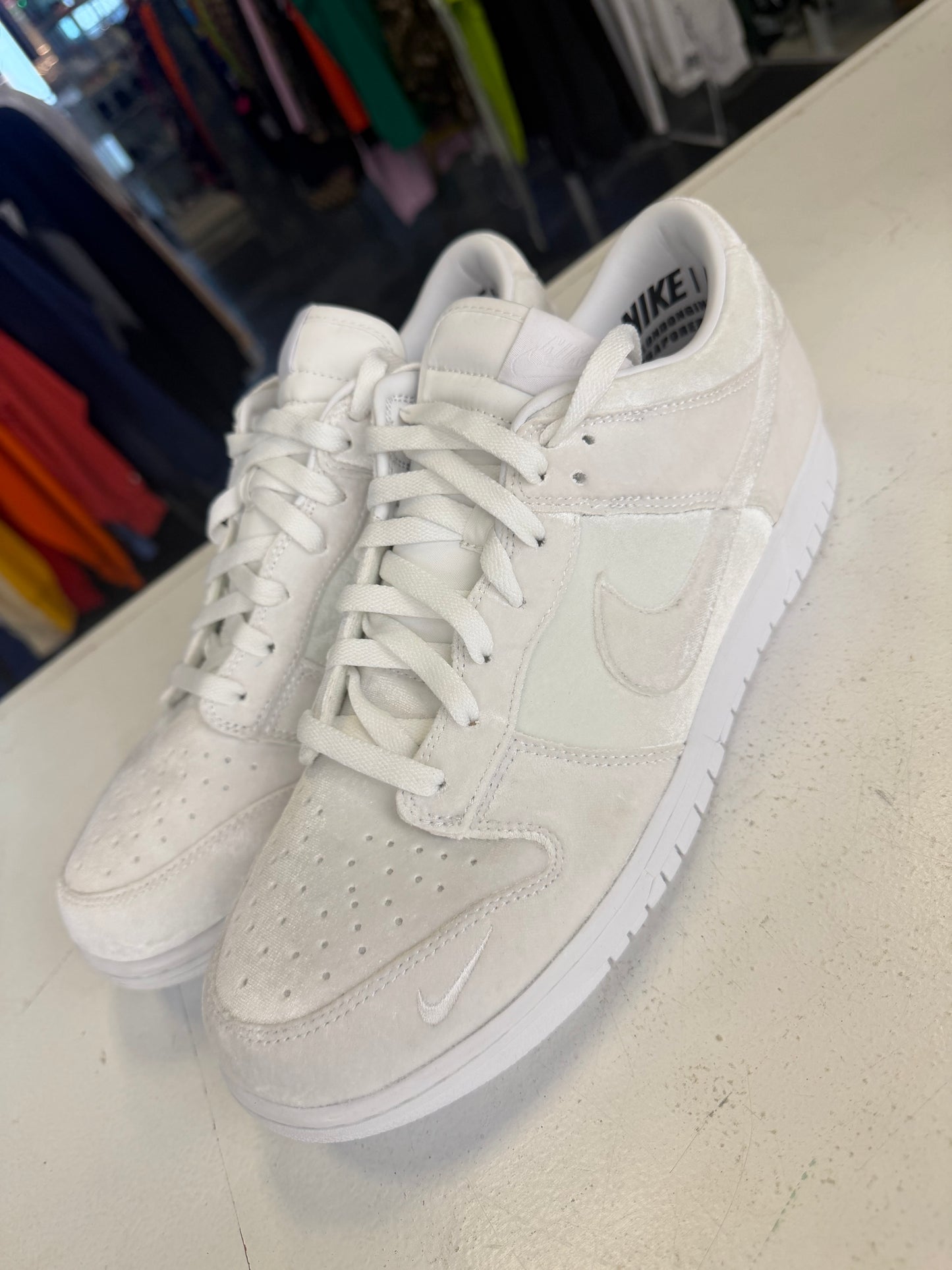 Nike Dunk Low Dover Street Market Triple White Velvet