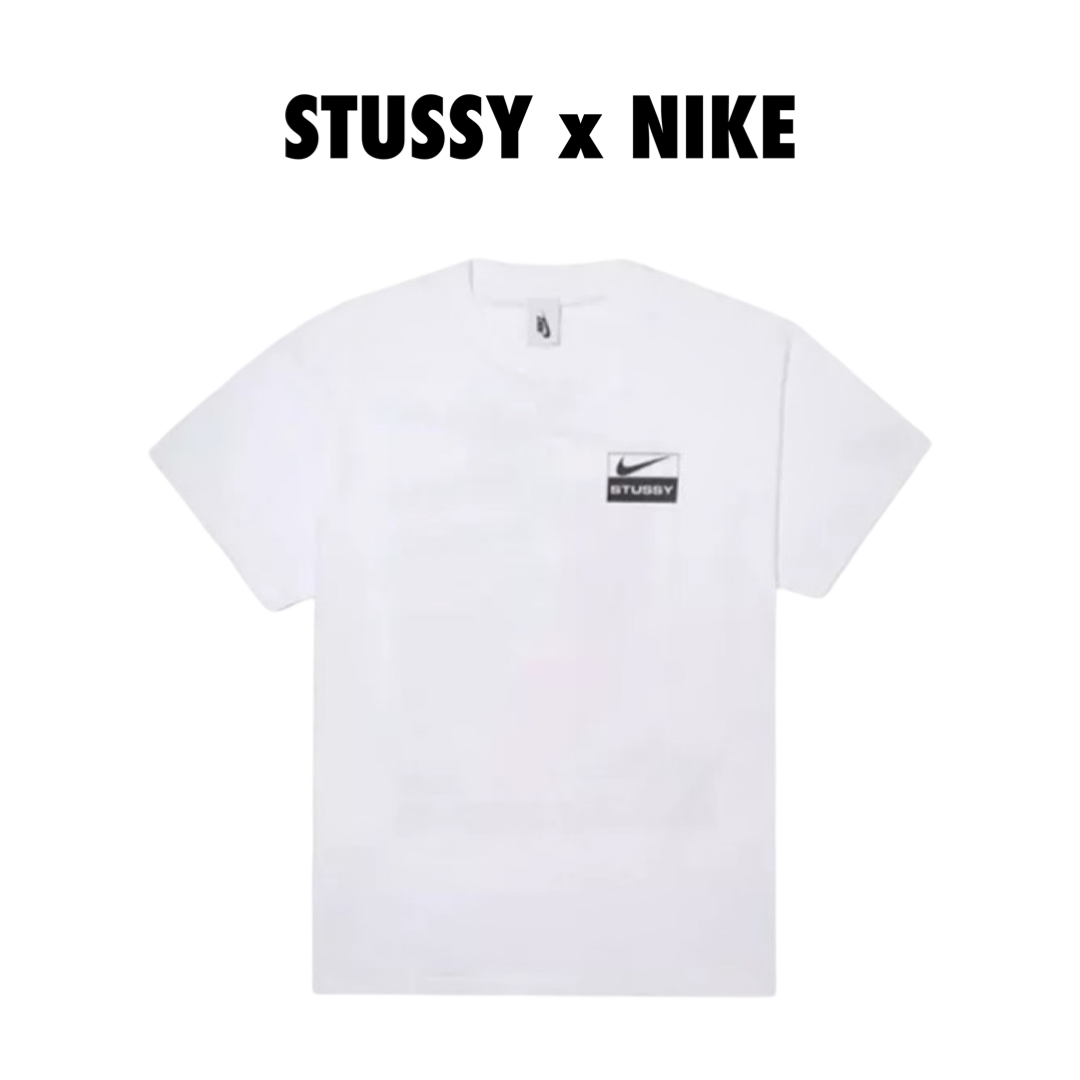 Nike x Stussy Air Zoom Spiridon Douglas Firs To Palm Trees T-shirt White L oversized