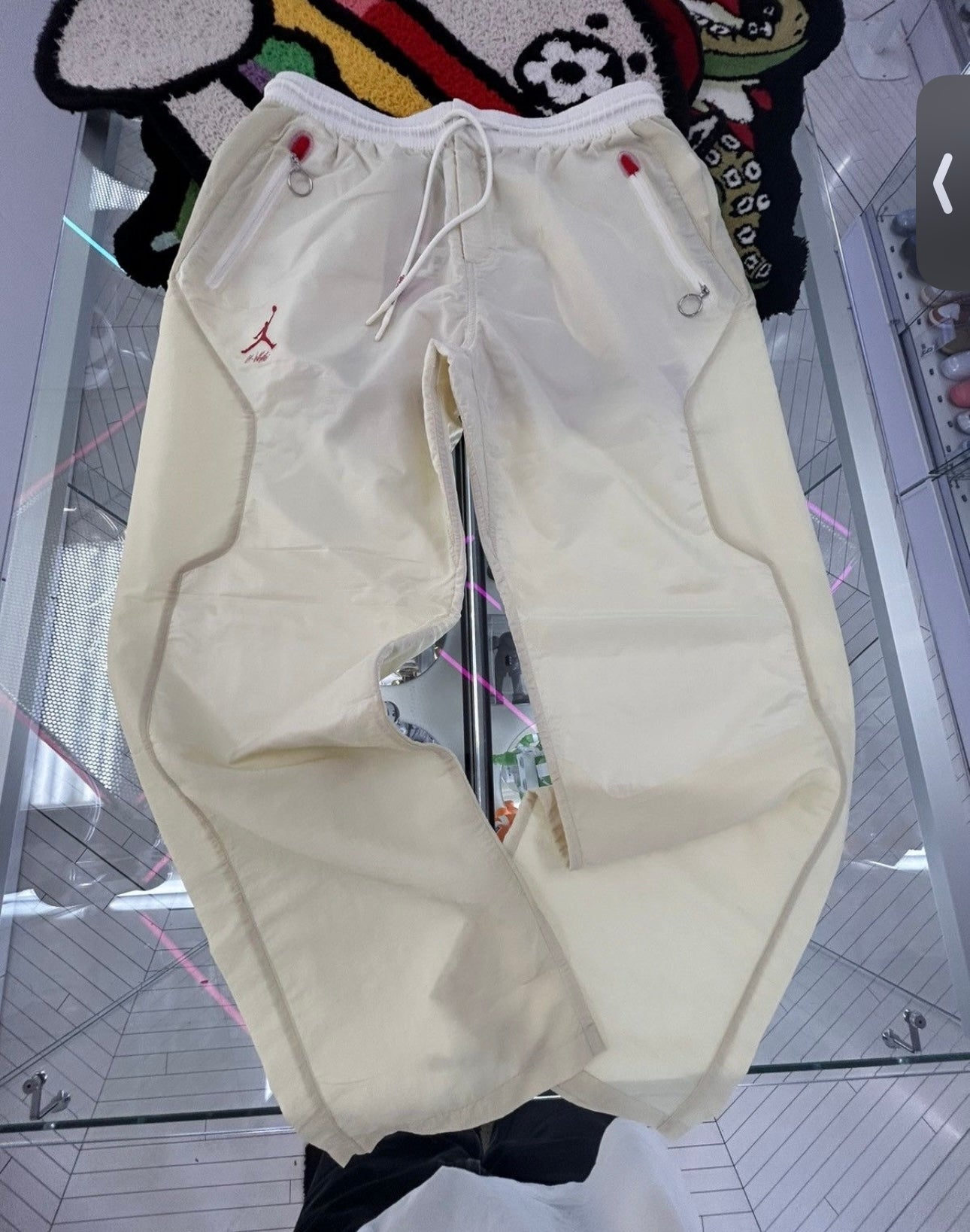 JORDAN X OFF-WHITE FLC WVN PANT - FOSSIL/ SAIL/ UNIVERSITYRED