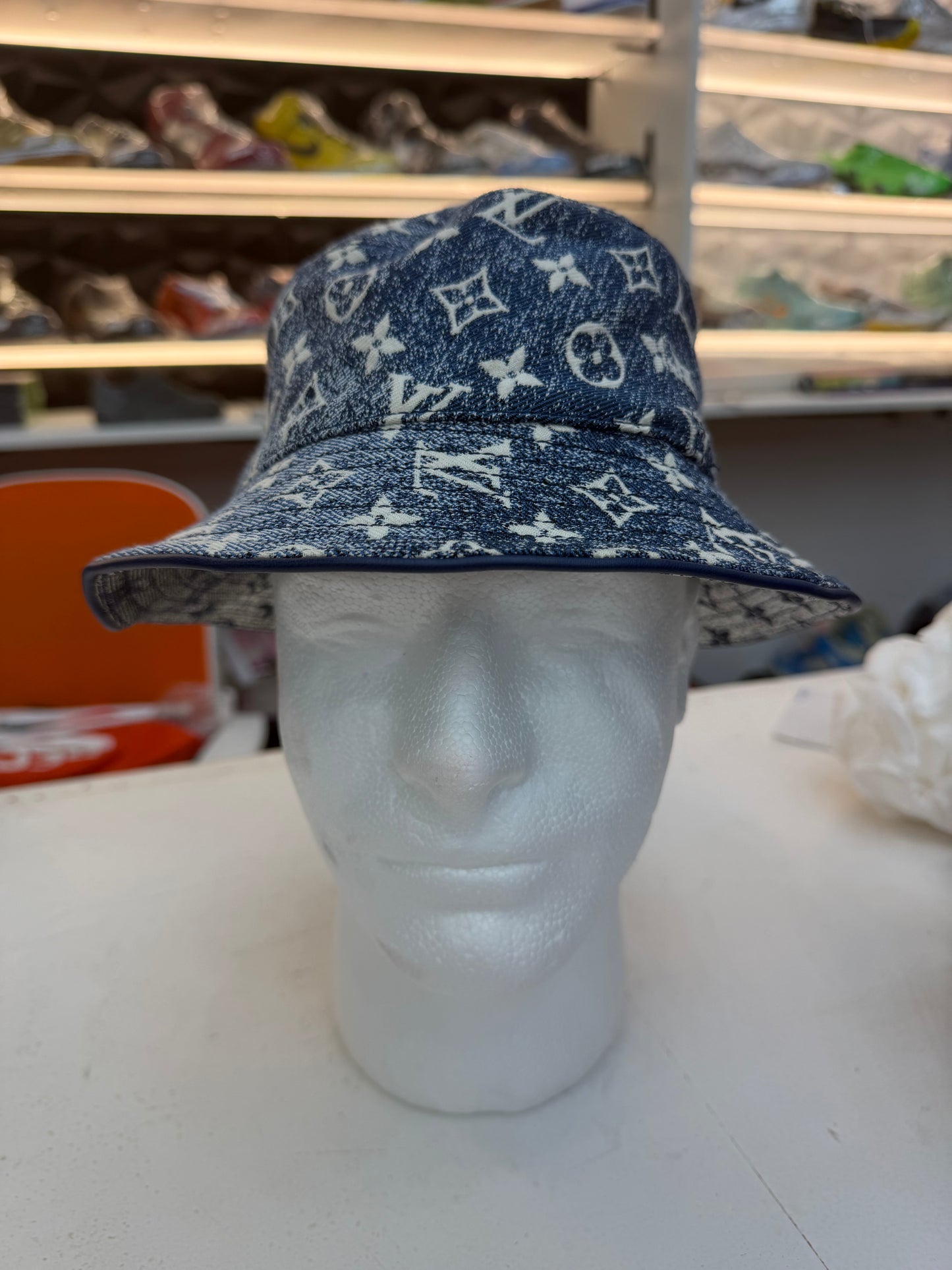 Louis Vuitton Denim Monogram Reversible Bucket Hat – Size m medium
