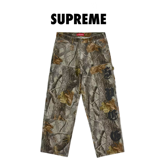 Supreme Leather Applique Double Knee Painter Pant Realtree Hardwoods Camo