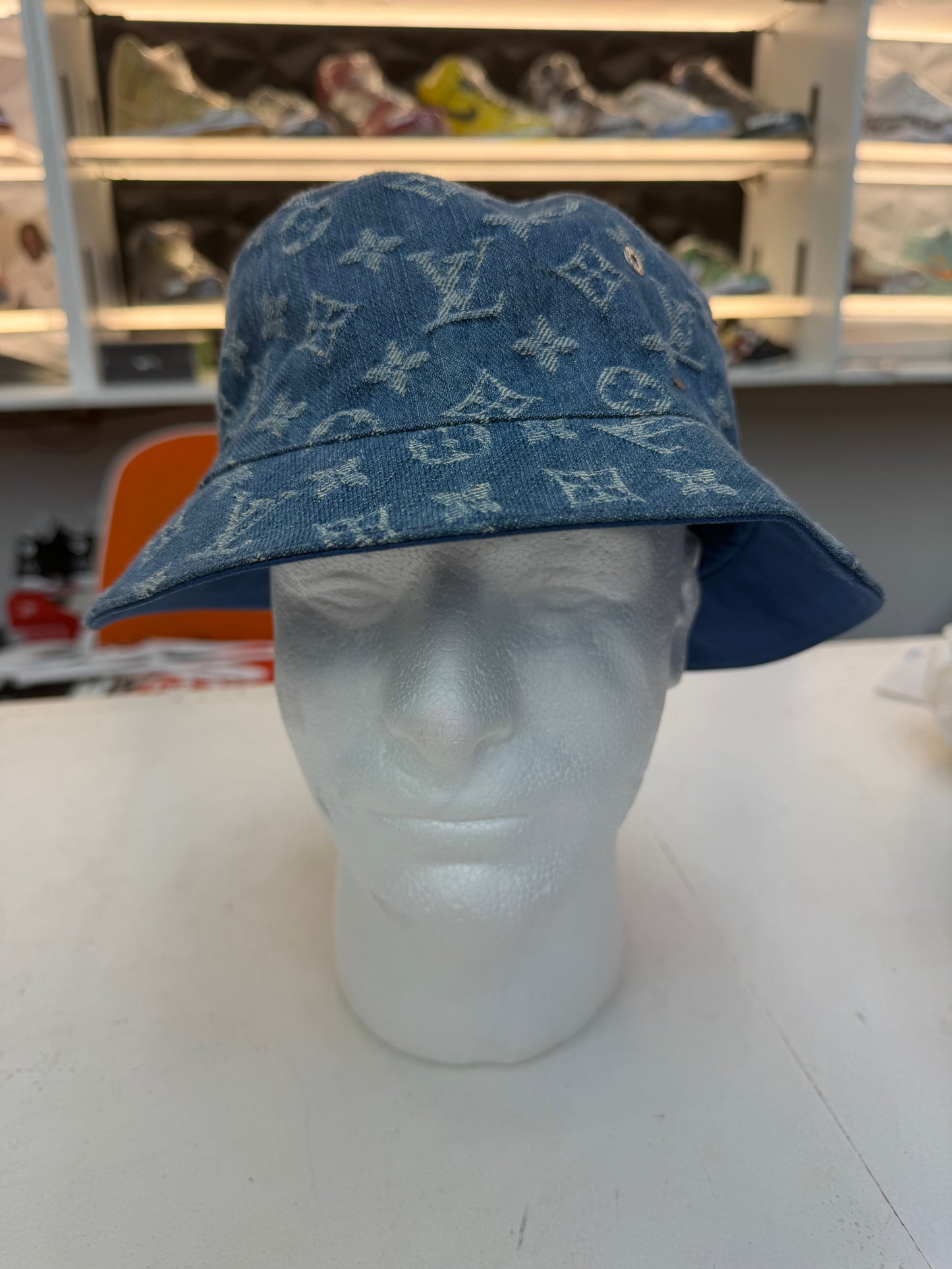 Louis Vuitton Denim Monogram Reversible Bucket Hat – Size 62xm