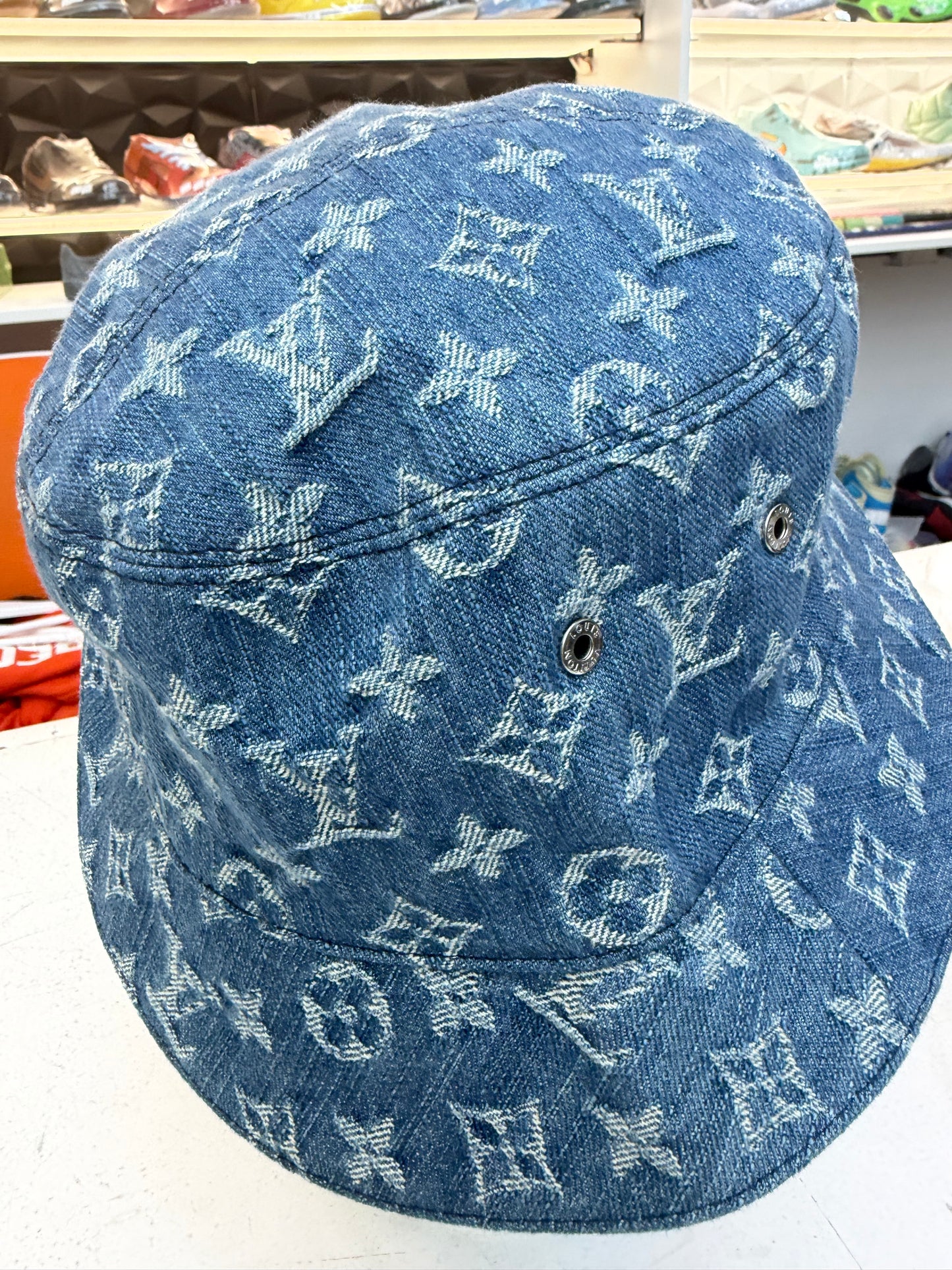 Louis Vuitton Denim Monogram Reversible Bucket Hat – Size 62xm