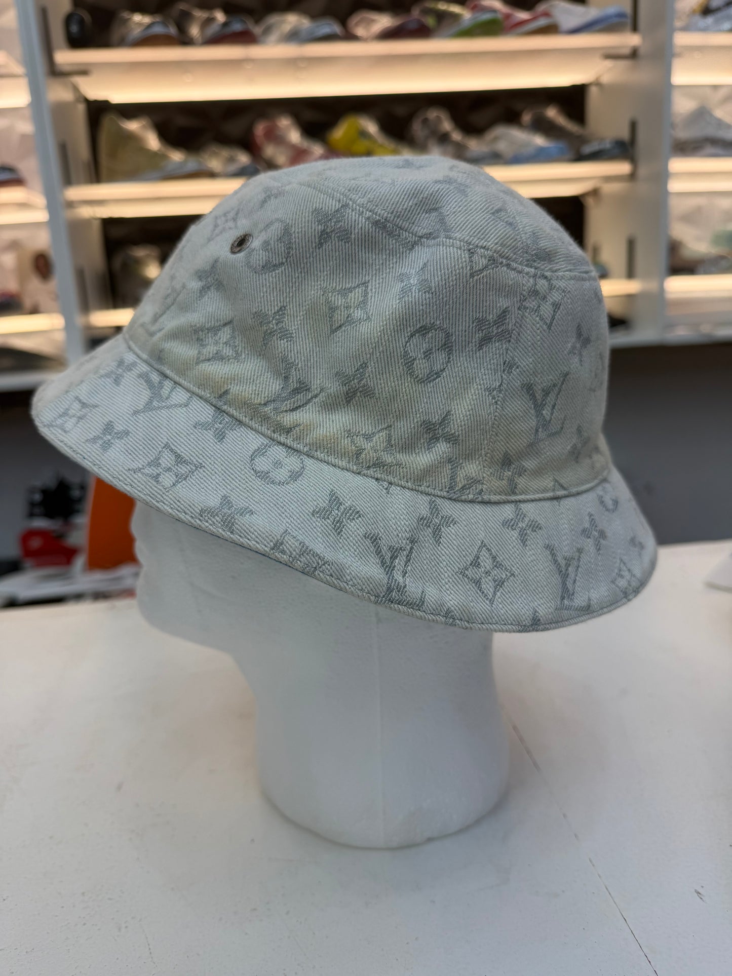 Louis Vuitton Denim Monogram Reversible Bucket Hat – Size 60
