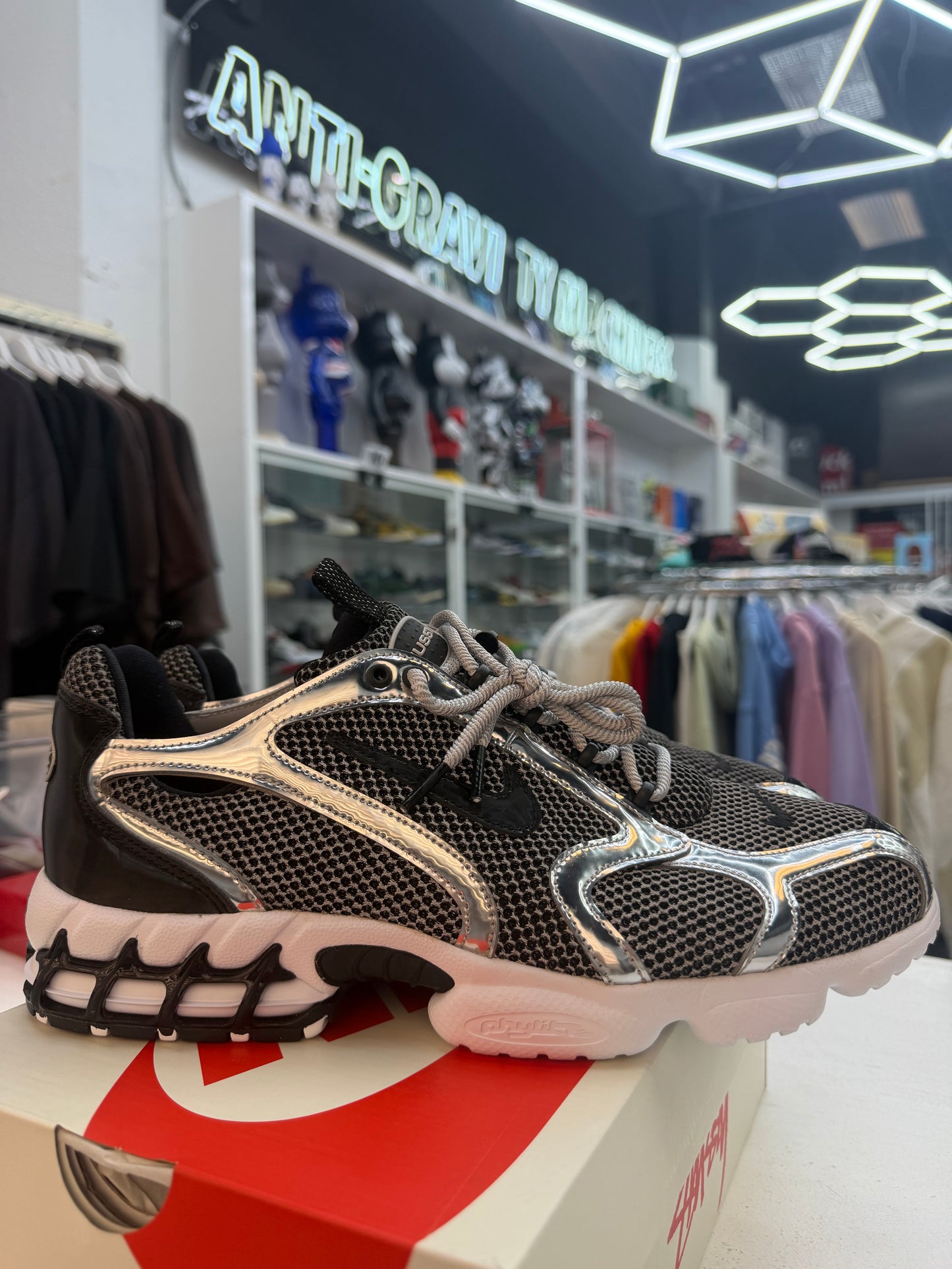 Nike Air Zoom Spiridon Cage 2 Stussy Pure Platinum