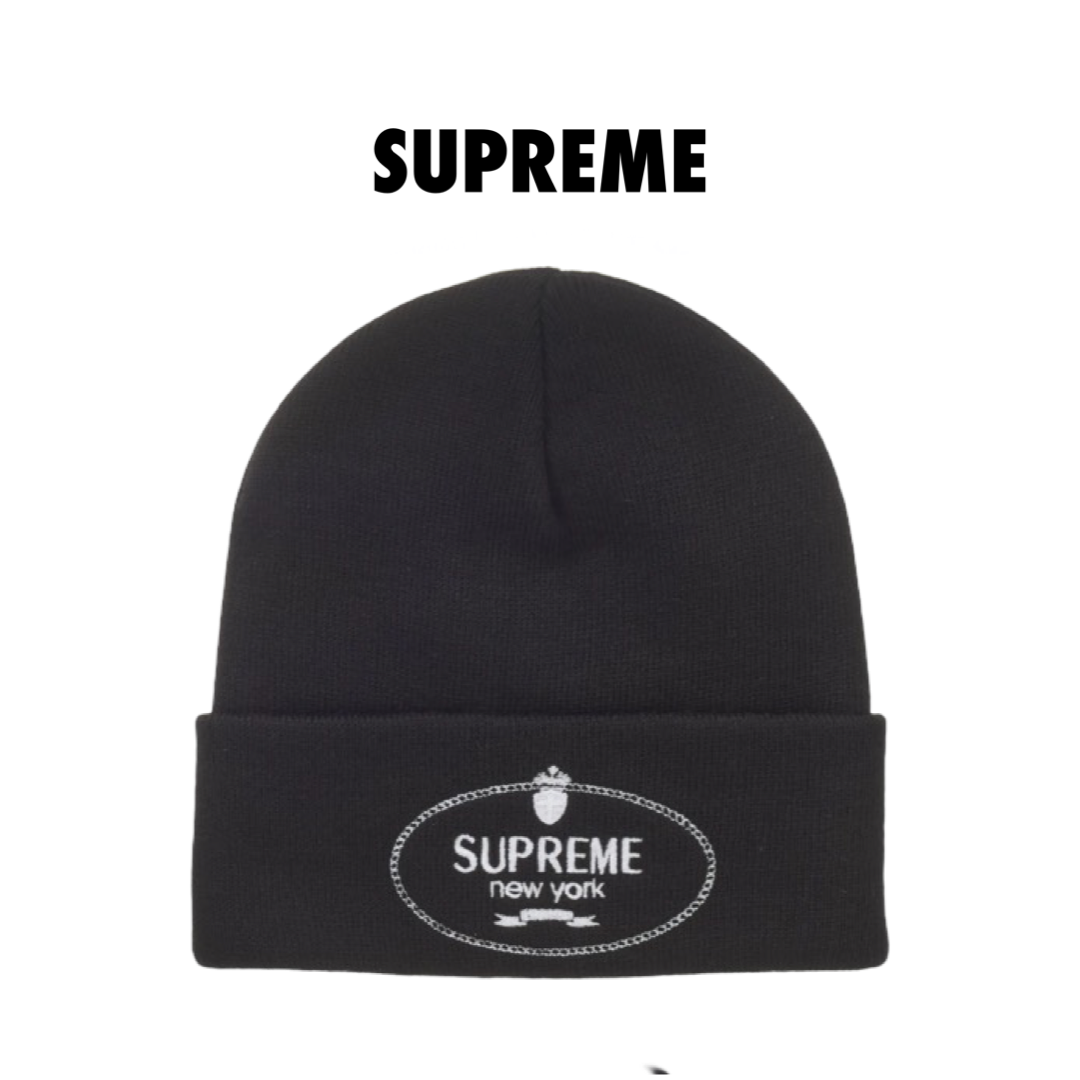 Supreme Crest Beanie Black