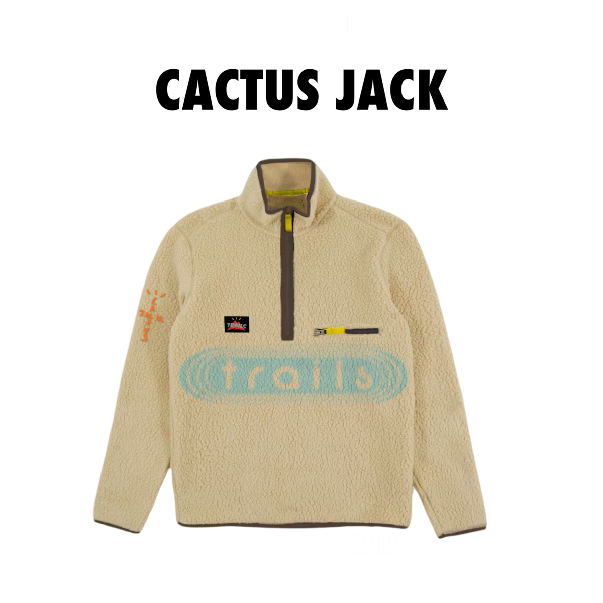 Travis Scott Trails Half-Zip Sherpa Pullover Natural
