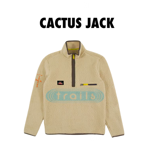 Travis Scott Trails Half-Zip Sherpa Pullover Natural