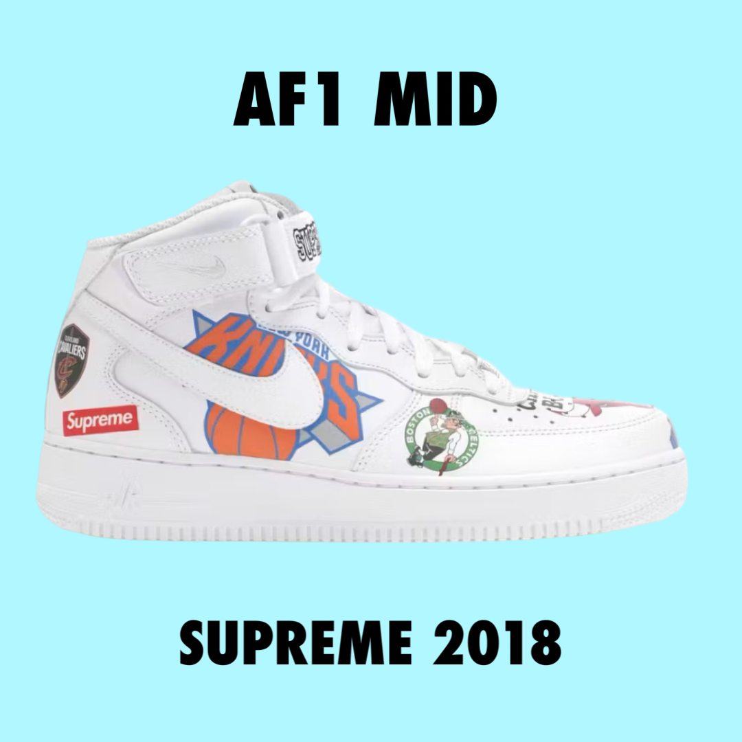 Nike Air Force 1 Mid Supreme NBA white 2018
