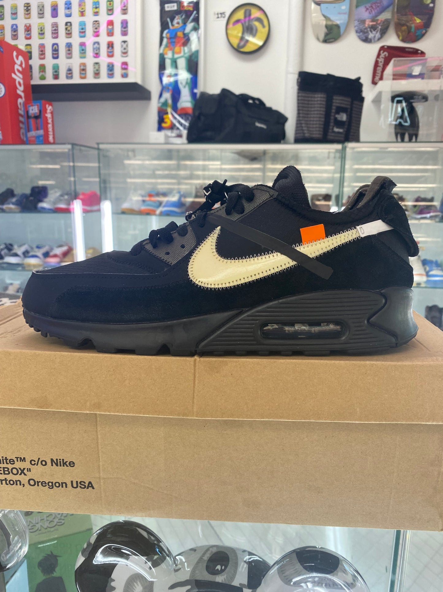 Size 13 - Nike Air Max 90 x OFF-WHITE Black 2019 Worn Very Nice