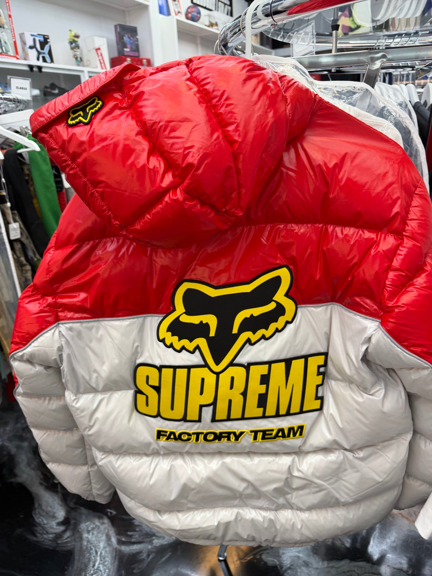 Supreme Fox Racing Shiny Down Puffer Jacket