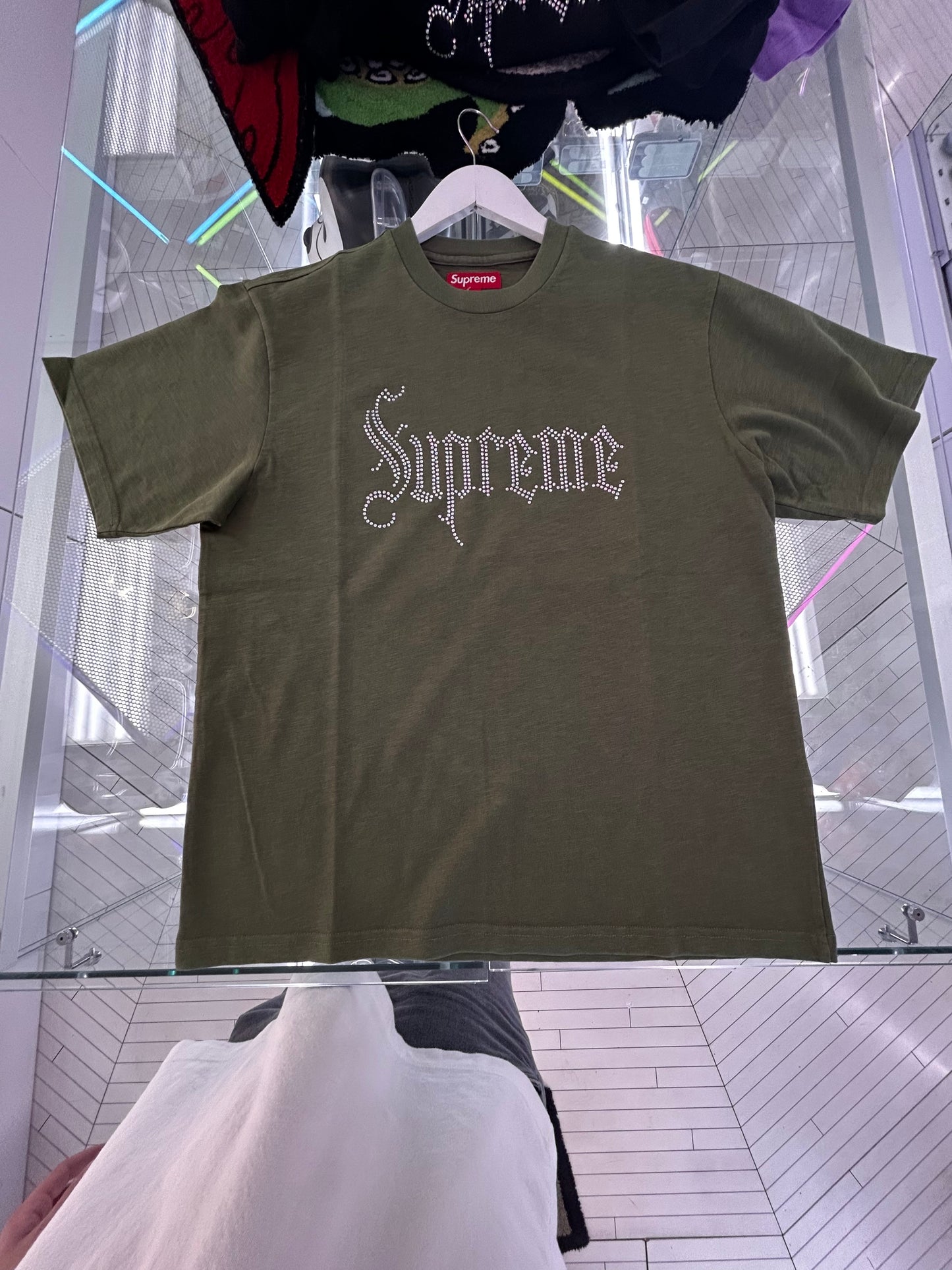 Supreme Rhinestone S/S Top Olive