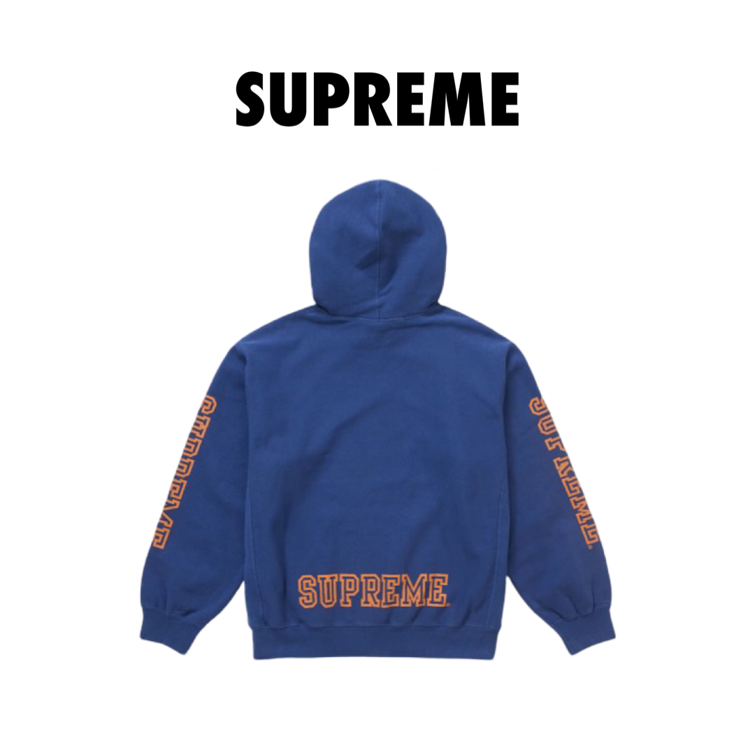 Supreme Collegiate Sleeve
Hooded Sweatshirt blue