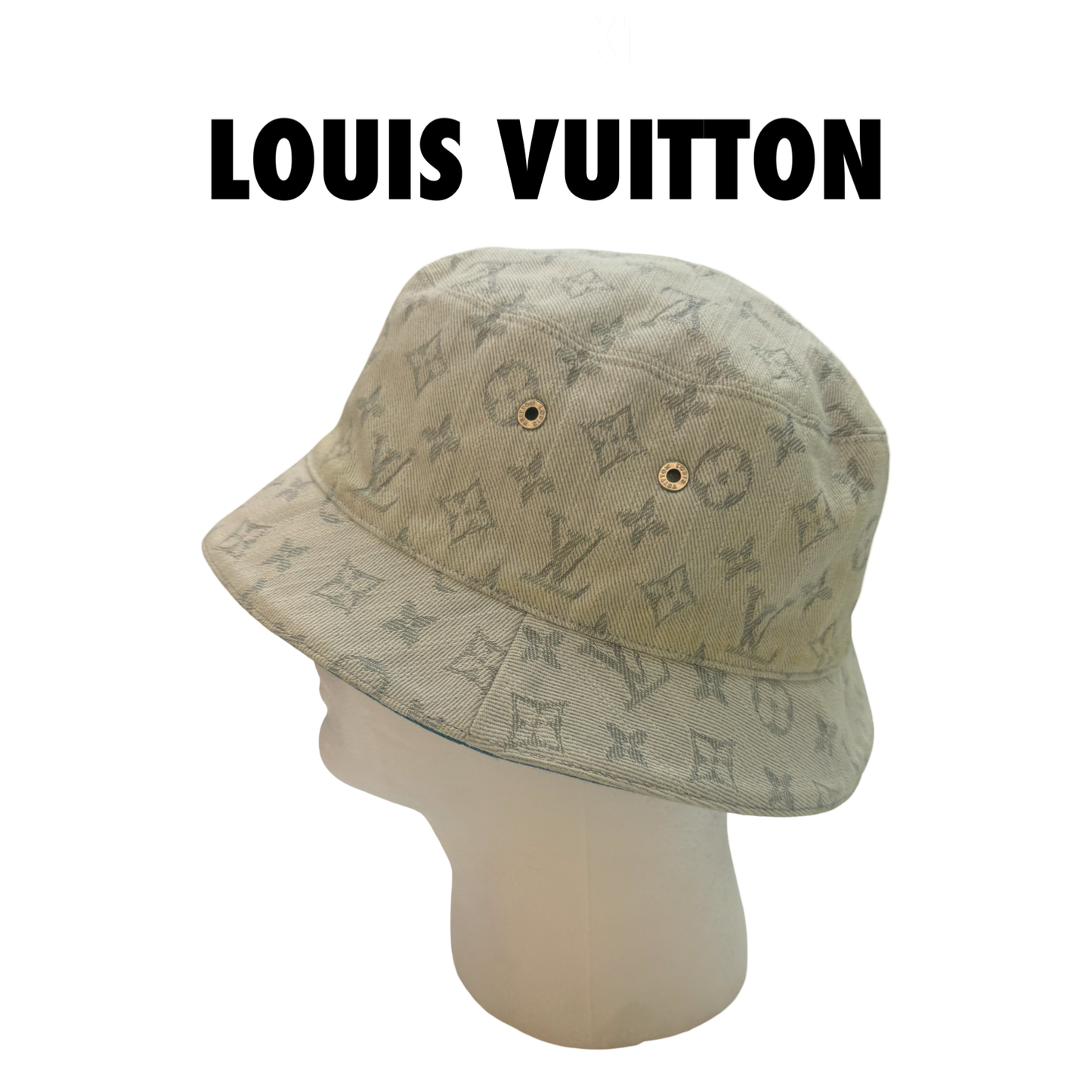 Louis Vuitton Denim Monogram Reversible Bucket Hat – Size 60
