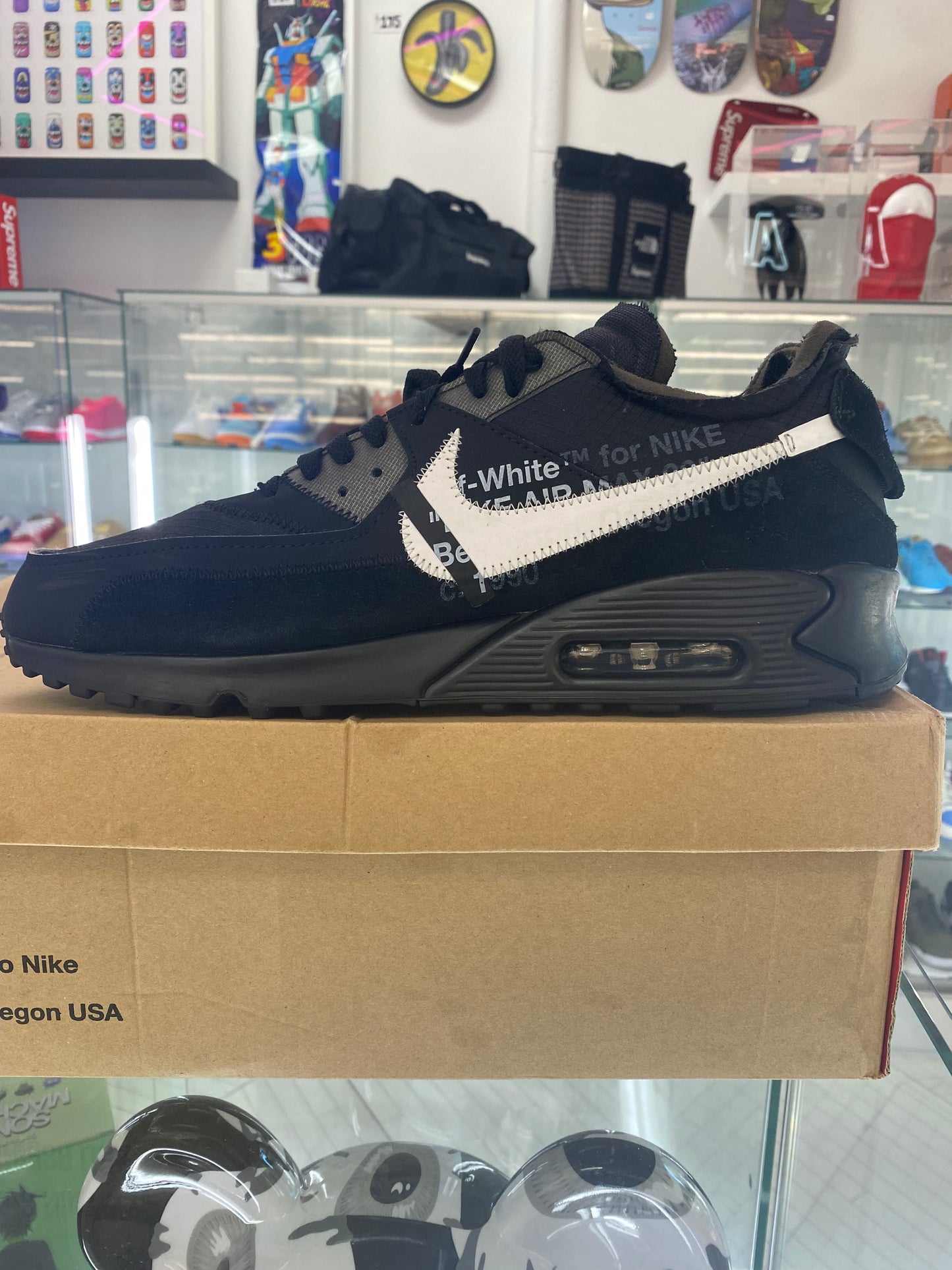 Size 13 - Nike Air Max 90 x OFF-WHITE Black 2019 Worn Very Nice