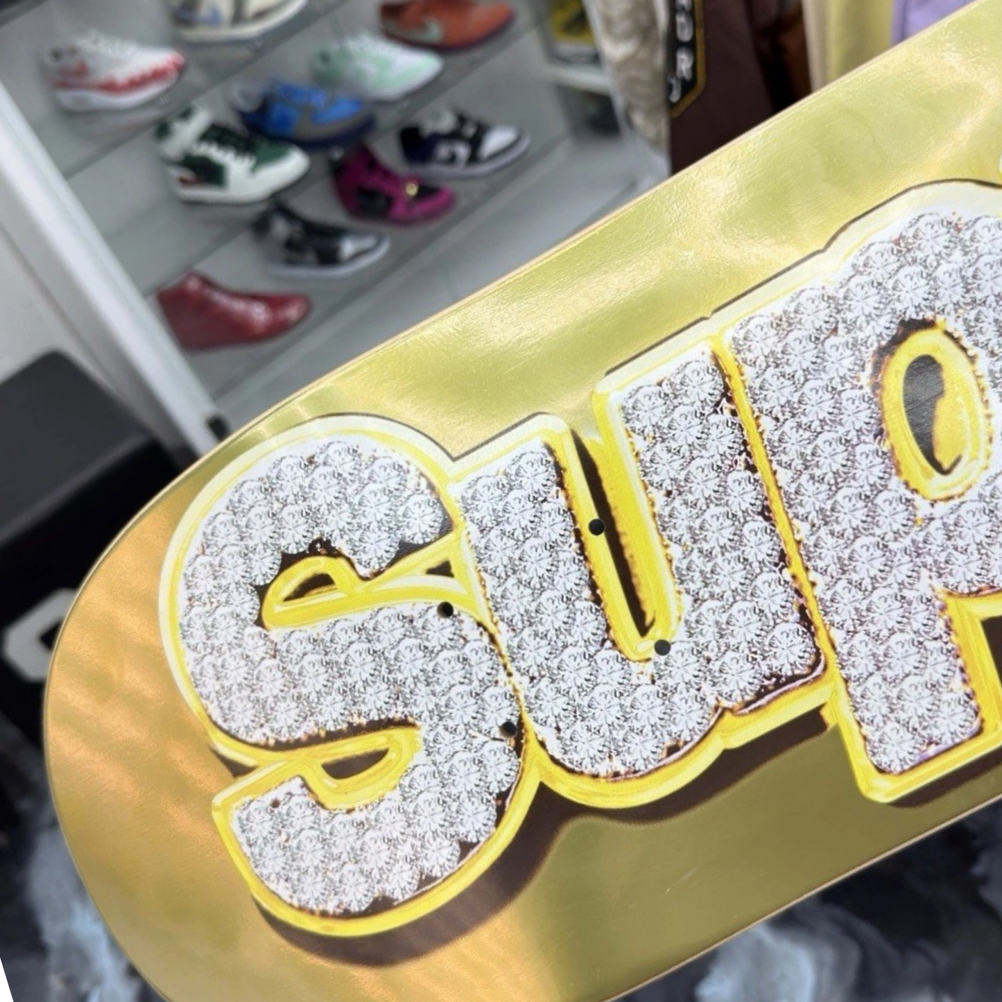 Supreme Bling Box Logo Gold Skate Deck - Skateboard - SS 2022