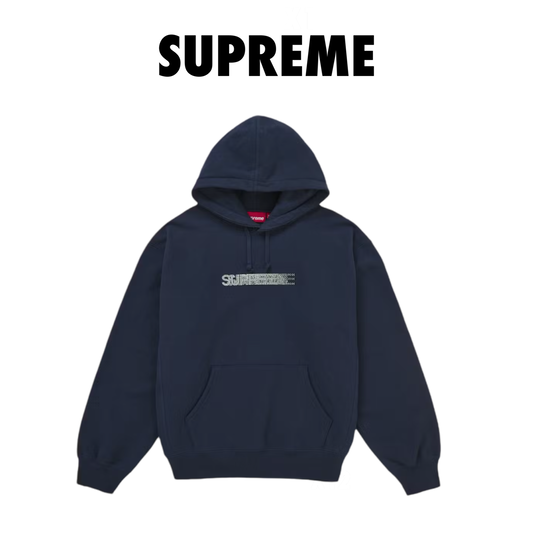 Supreme Swarovski Motion Logo Hooded Sweatshirt navy
