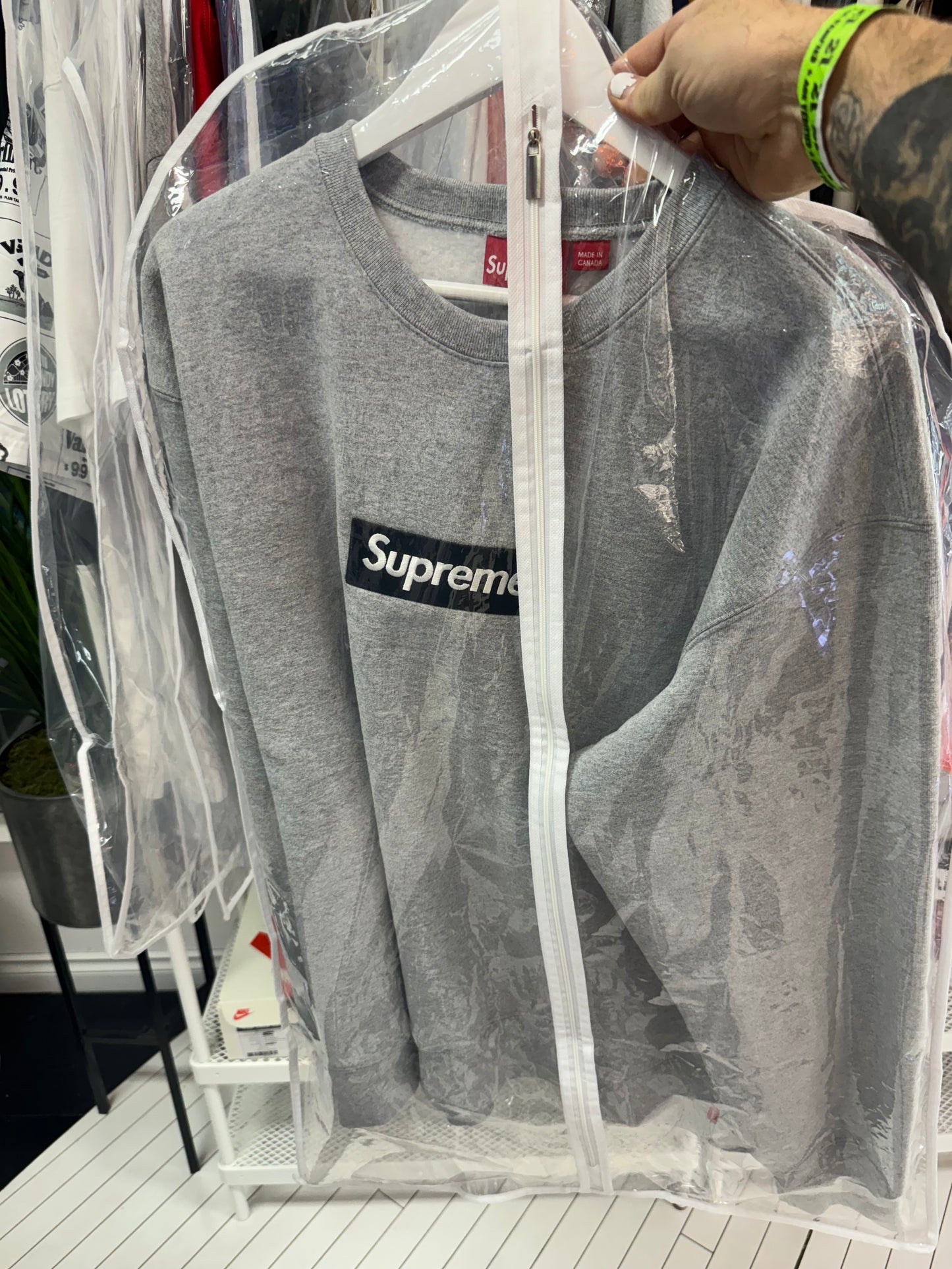 Supreme Box Logo Crewneck (FW22) Heather Grey