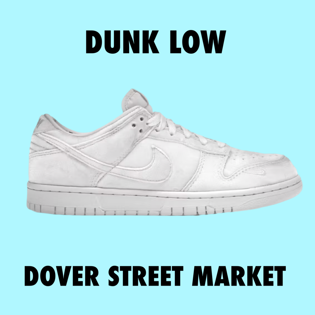 Nike Dunk Low Dover Street Market Triple White Velvet