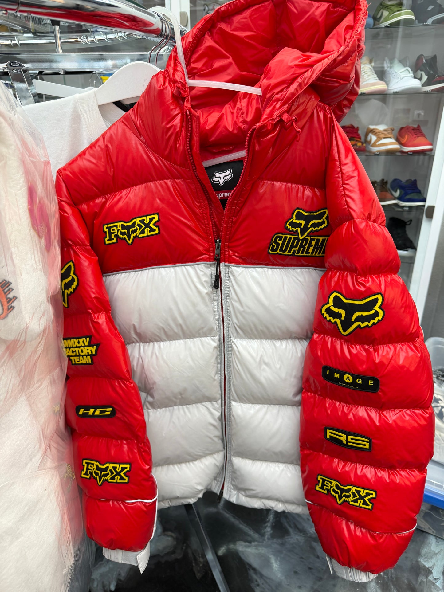 Supreme Fox Racing Shiny Down Puffer Jacket