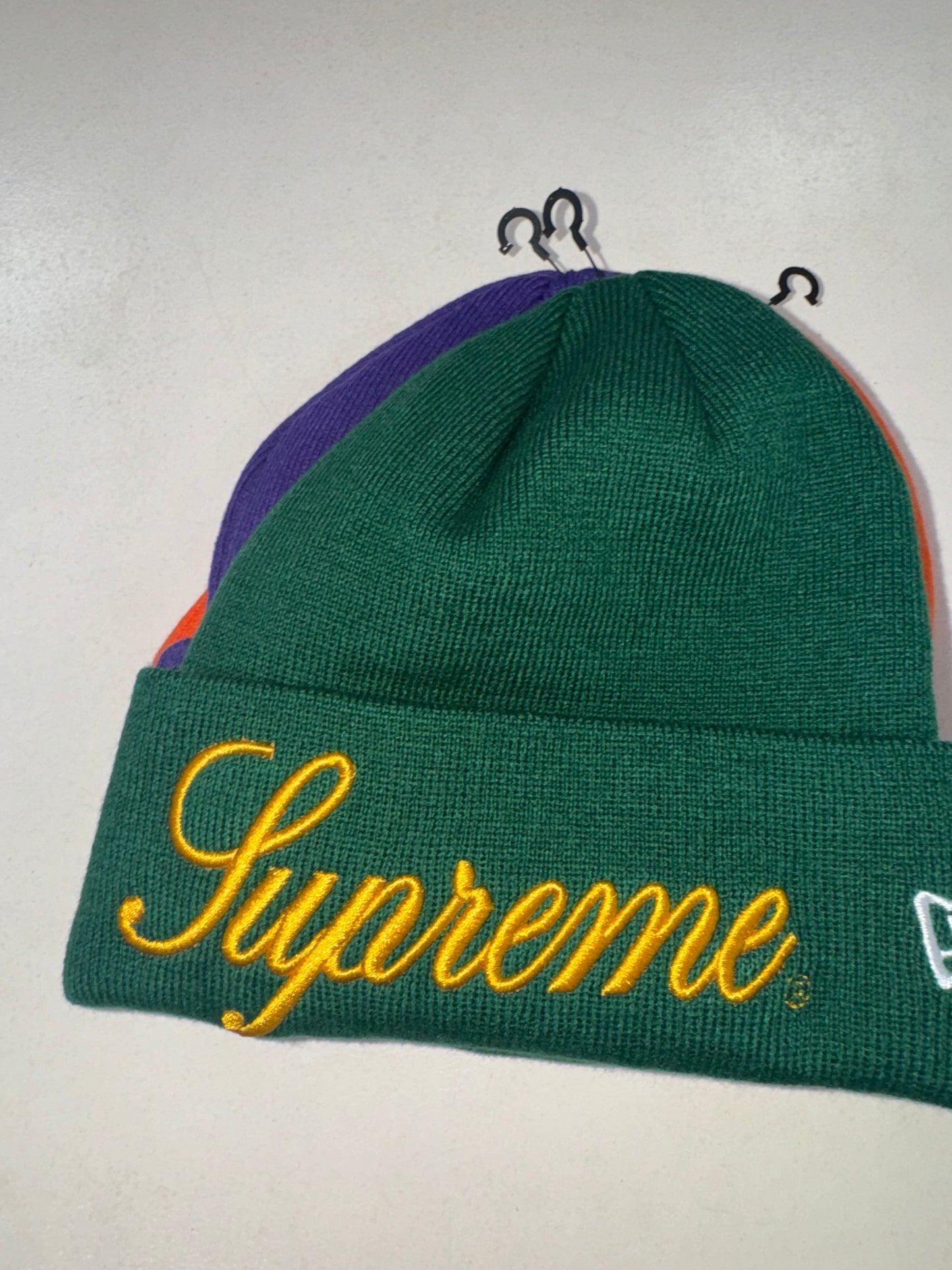 Supreme New Era Script Beanie black red stone green purple silver orange