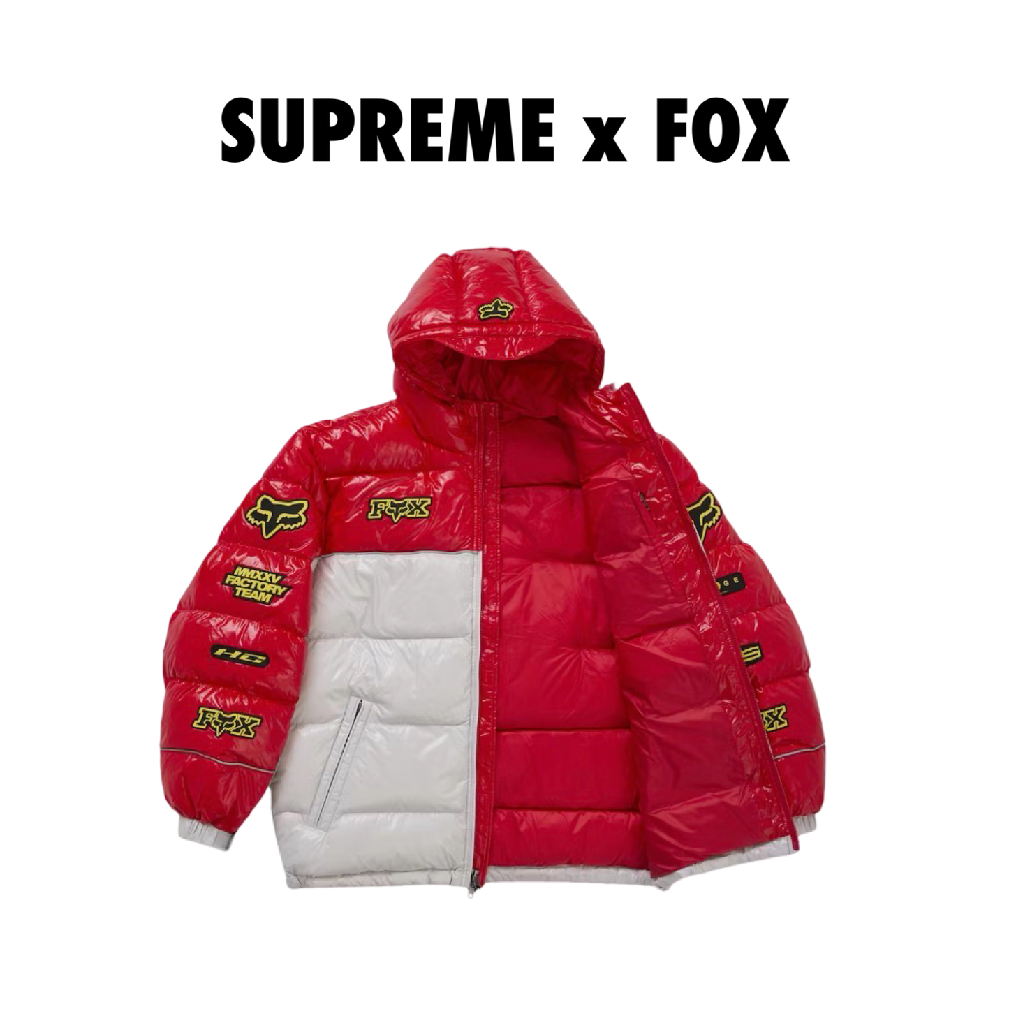 Supreme Fox Racing Shiny Down Puffer Jacket